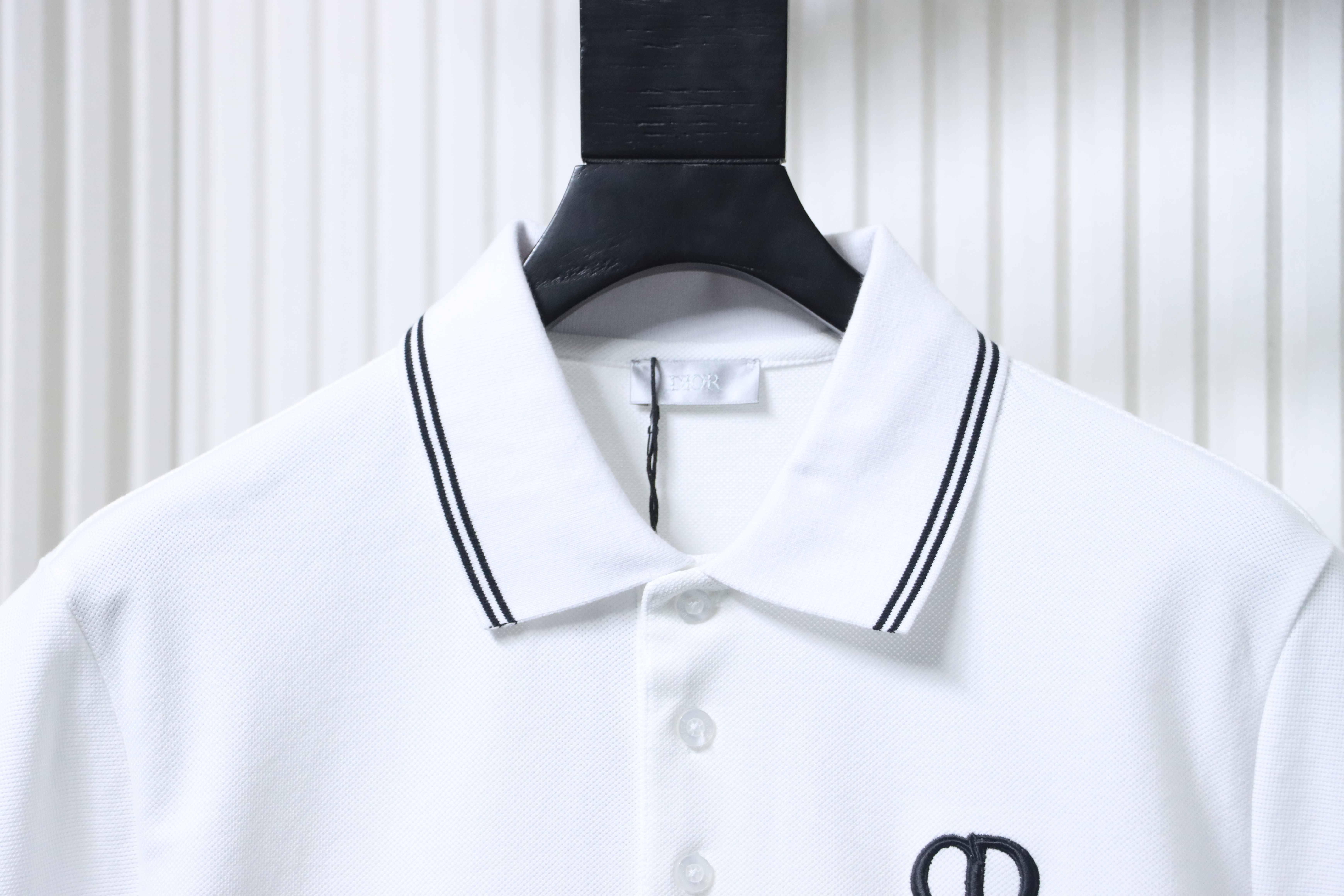 Dior 26SS Contrast Trim CD Logo Polo White h160
