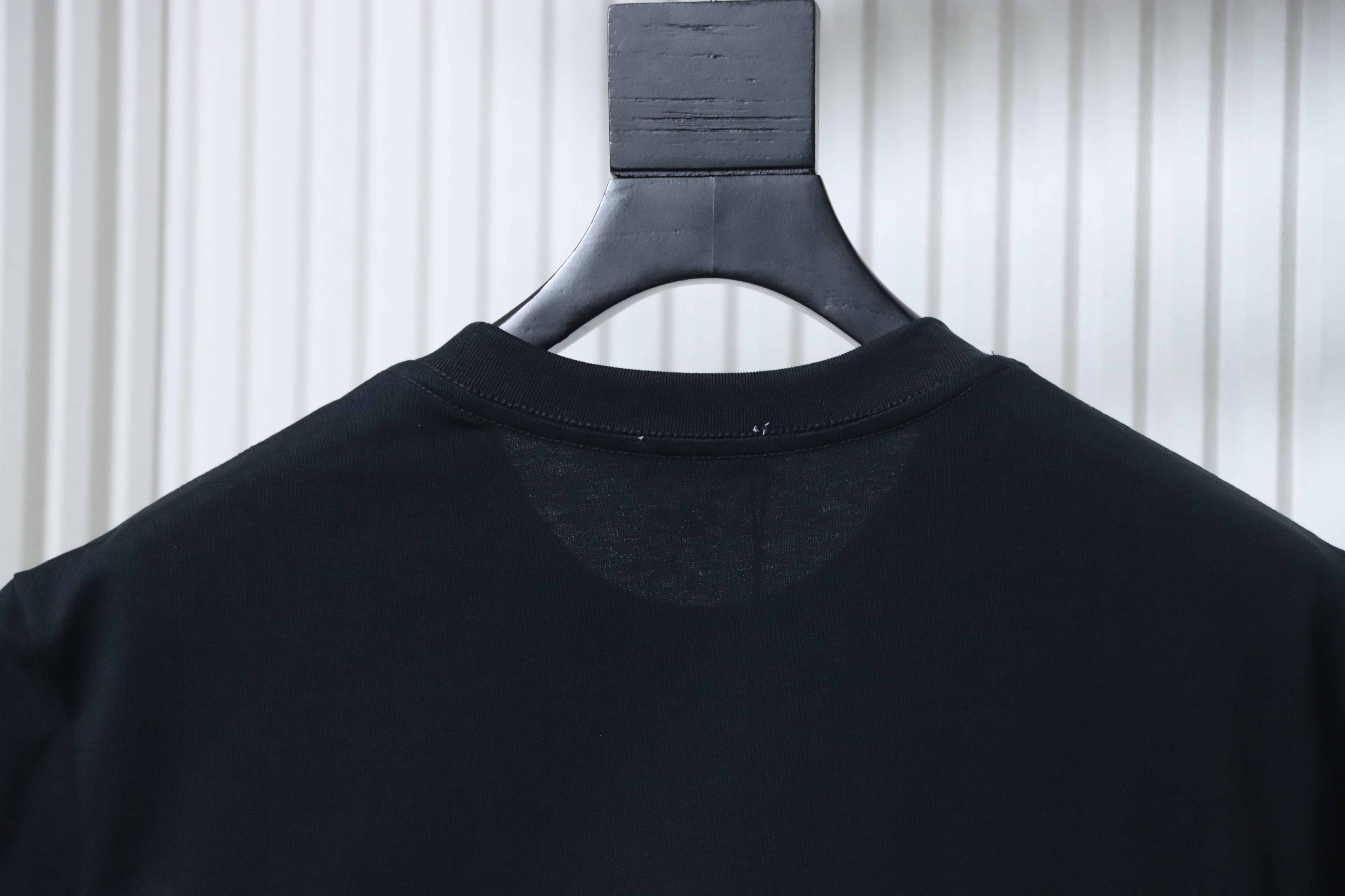 Dior 26SS Front Distressed CD Letter Print T-Shirt Black H140