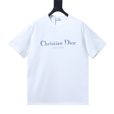 Dior 26SS Front Distressed CD Letter Print T-Shirt White H140 01