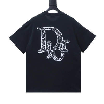 Dior 26SS Graffiti Letter T-Shirt Black H150 02