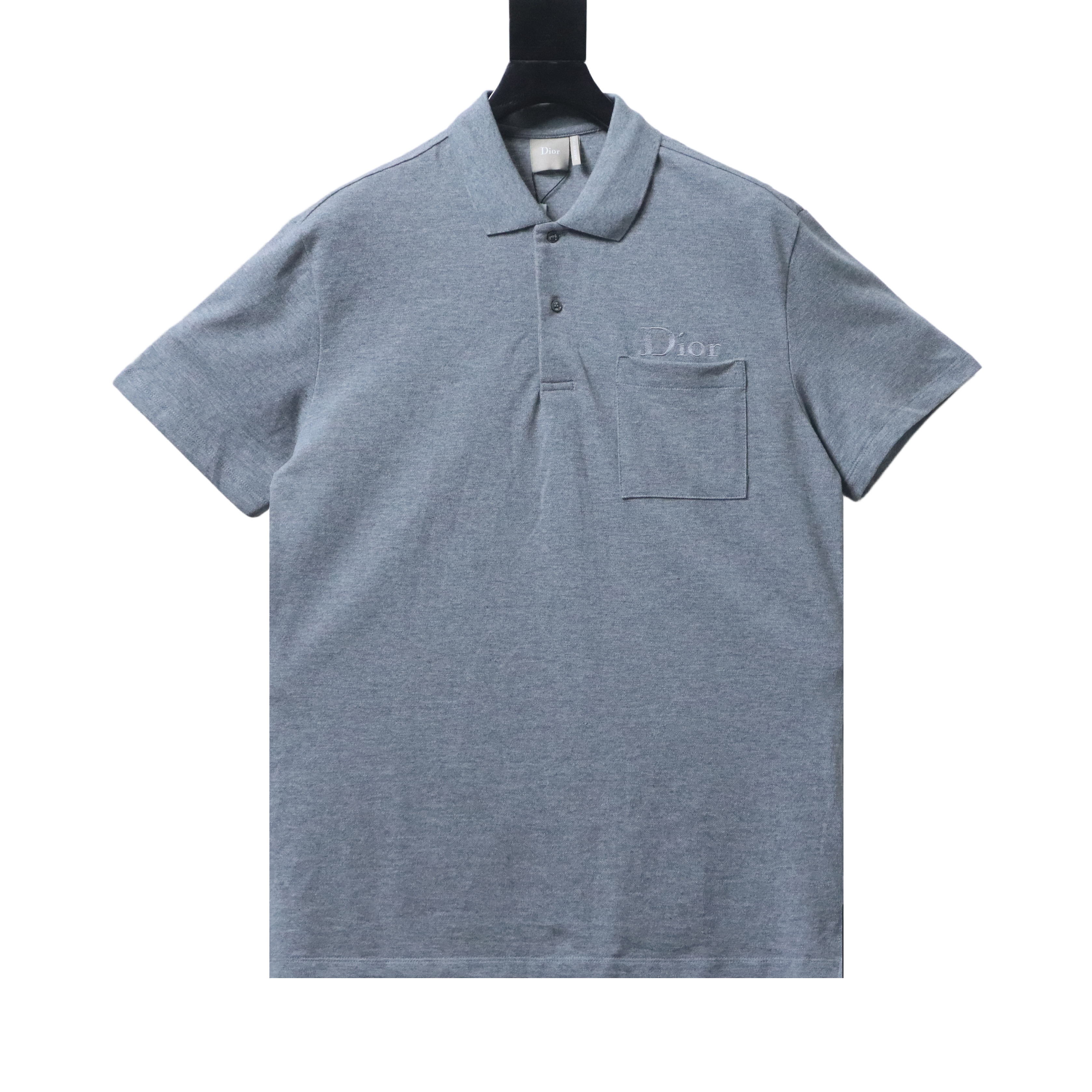 Dior 26SS Pocket Letter Embroidered Polo Grey H170