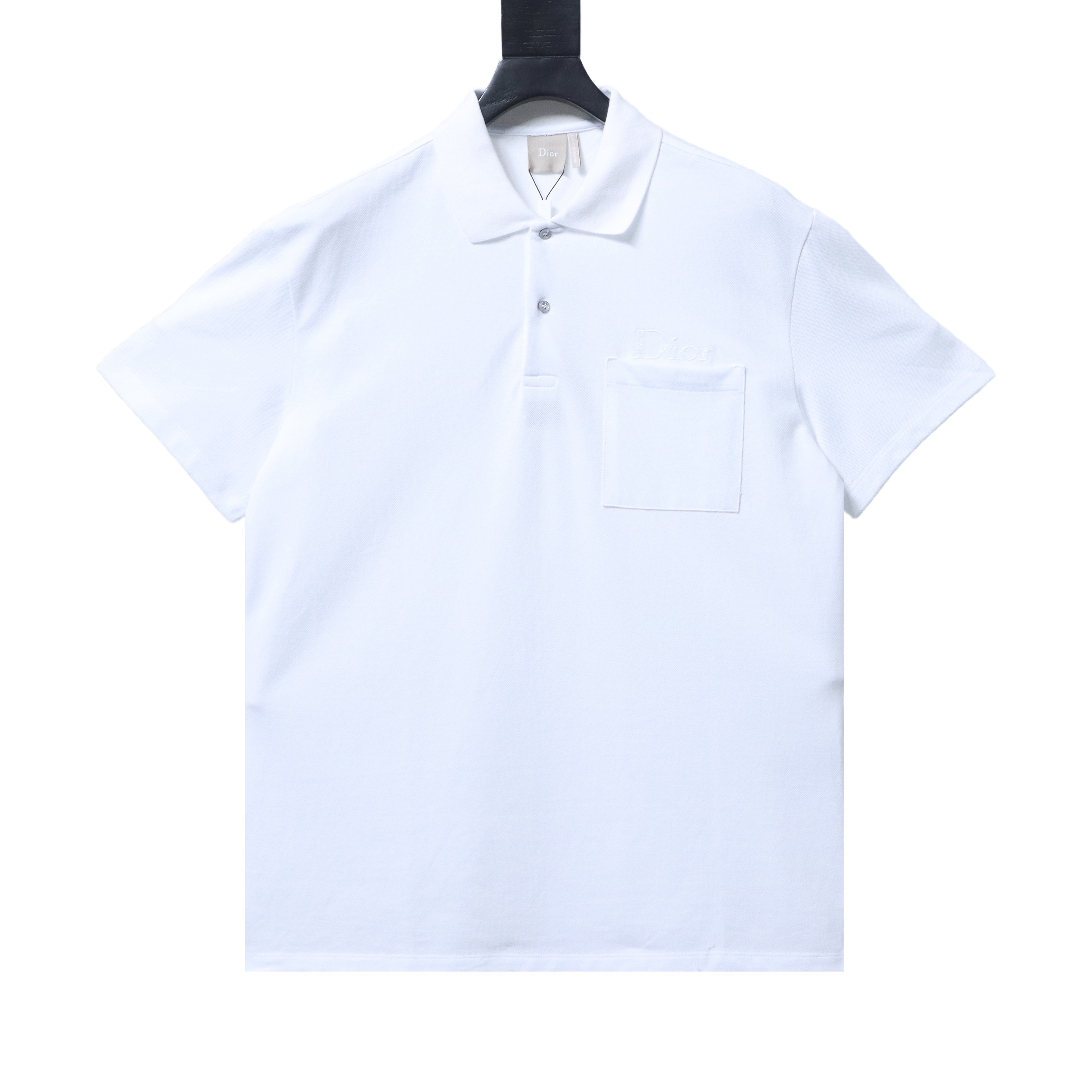 Dior 26SS Pocket Letter Embroidered Polo White H170