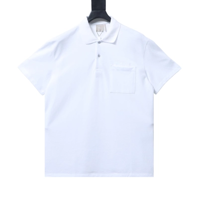 Dior 26SS Pocket Letter Embroidered Polo White H170 01