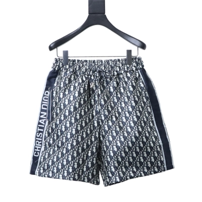 Dior All-Over Monogram Side Tape Shorts Blue H170 01