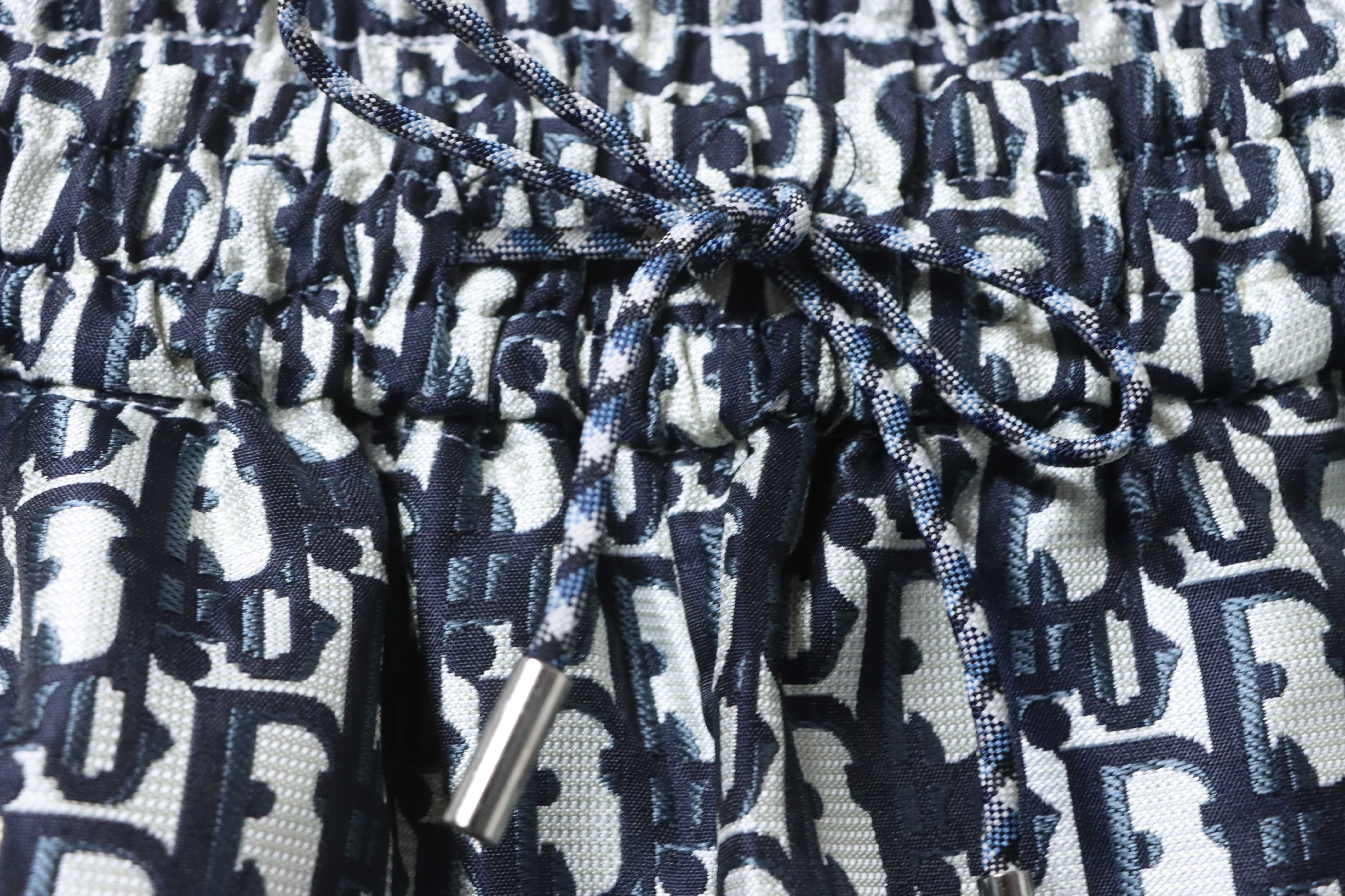 Dior All-Over Monogram Side Tape Shorts Blue H170