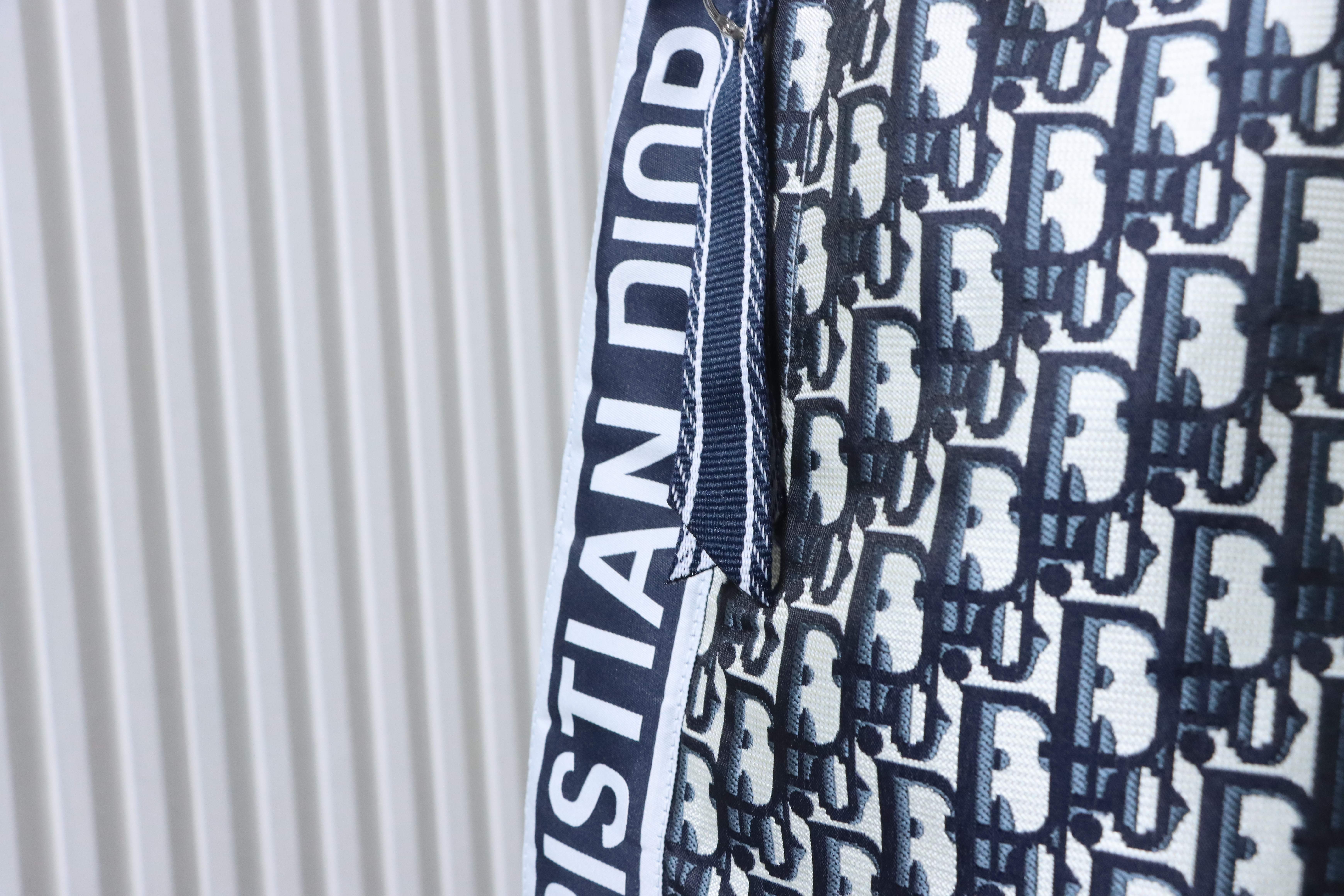 Dior All-Over Monogram Side Tape Shorts Blue H170