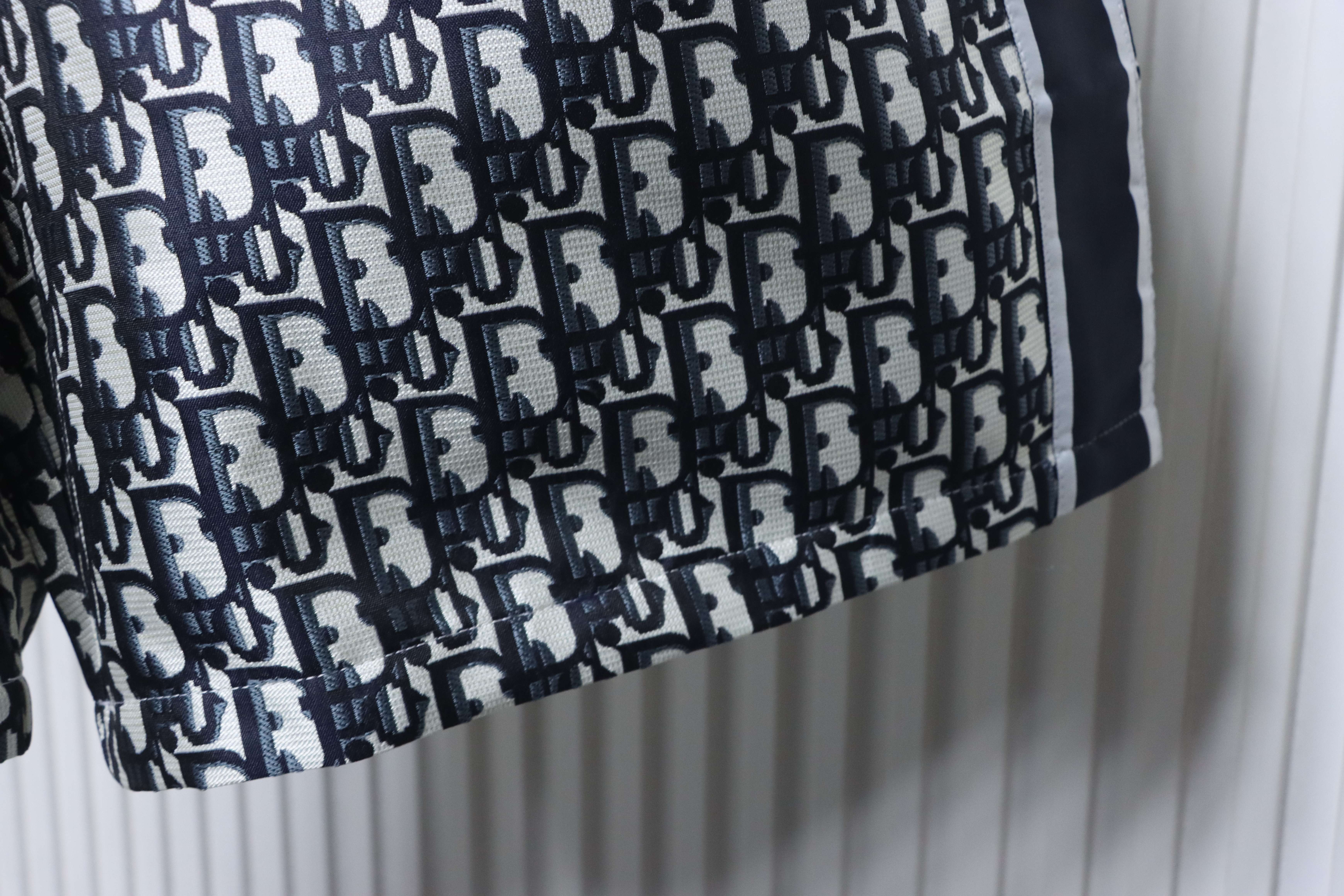 Dior All-Over Monogram Side Tape Shorts Blue H170