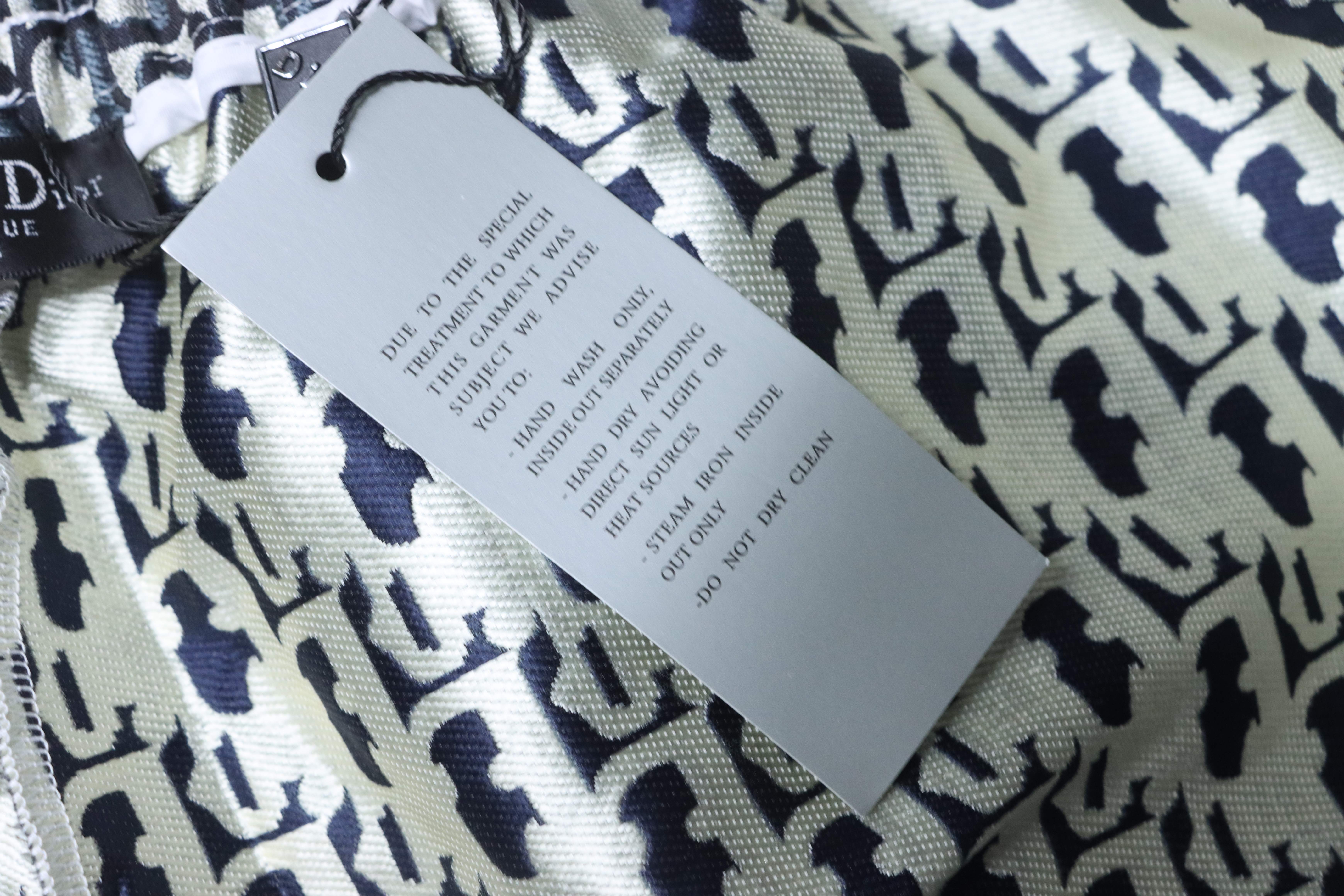 Dior All-Over Monogram Side Tape Shorts Blue H170