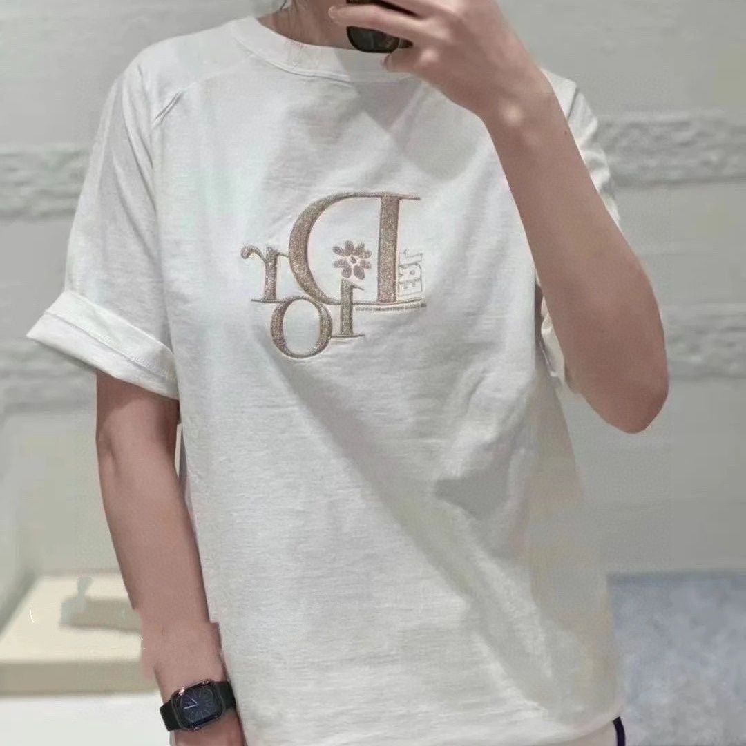 Dior by ERL Embroidered T-Shirt White h130