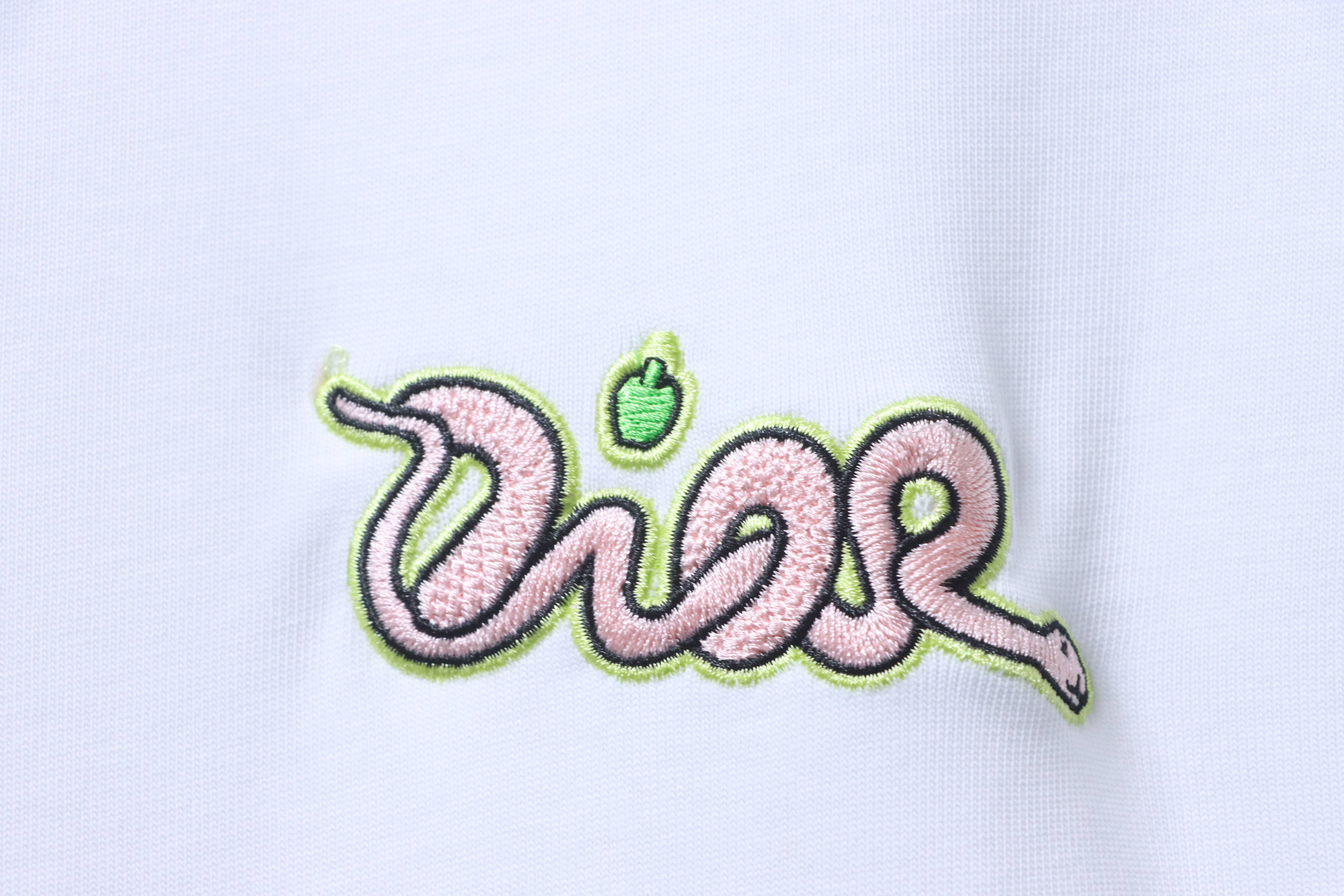 Dior CD 2025 Snake Year Limited Embroidered Letters T-Shirt White H140