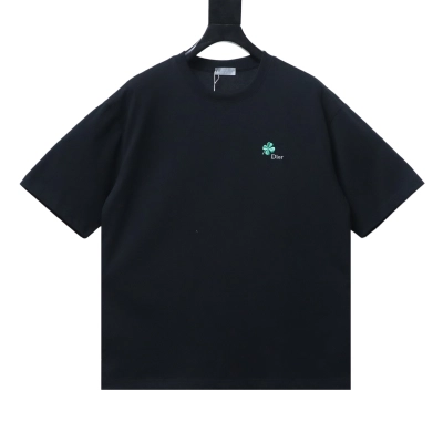 Dior CD Clover Embroidered T-Shirt Black H130 01