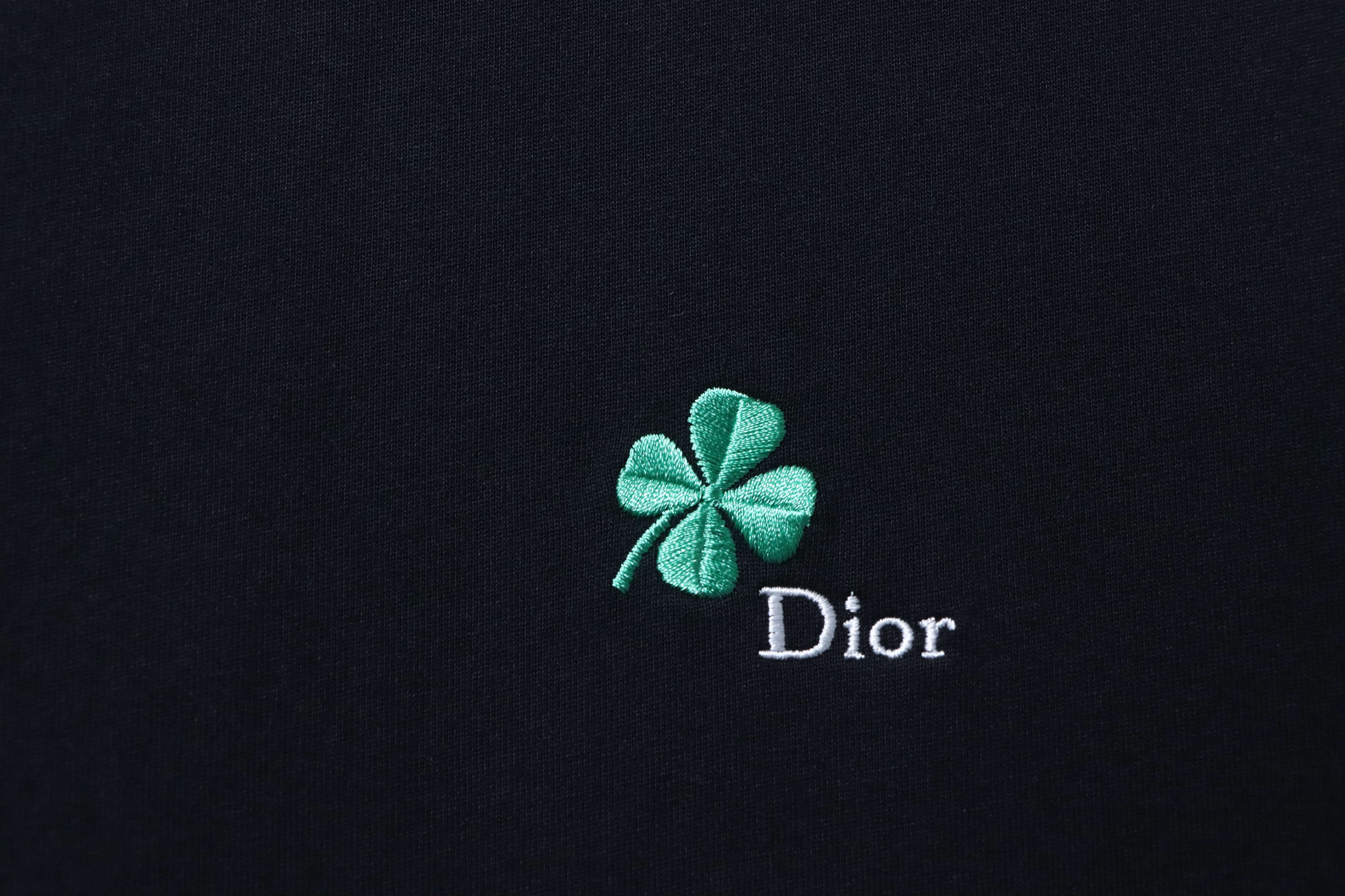 Dior CD Clover Embroidered T-Shirt Black H130