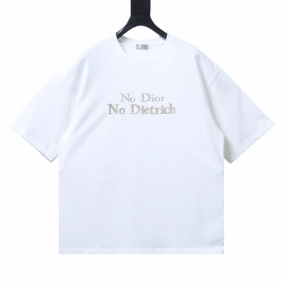 Dior CD Embroidered Letter Logo T-Shirt White H140 01
