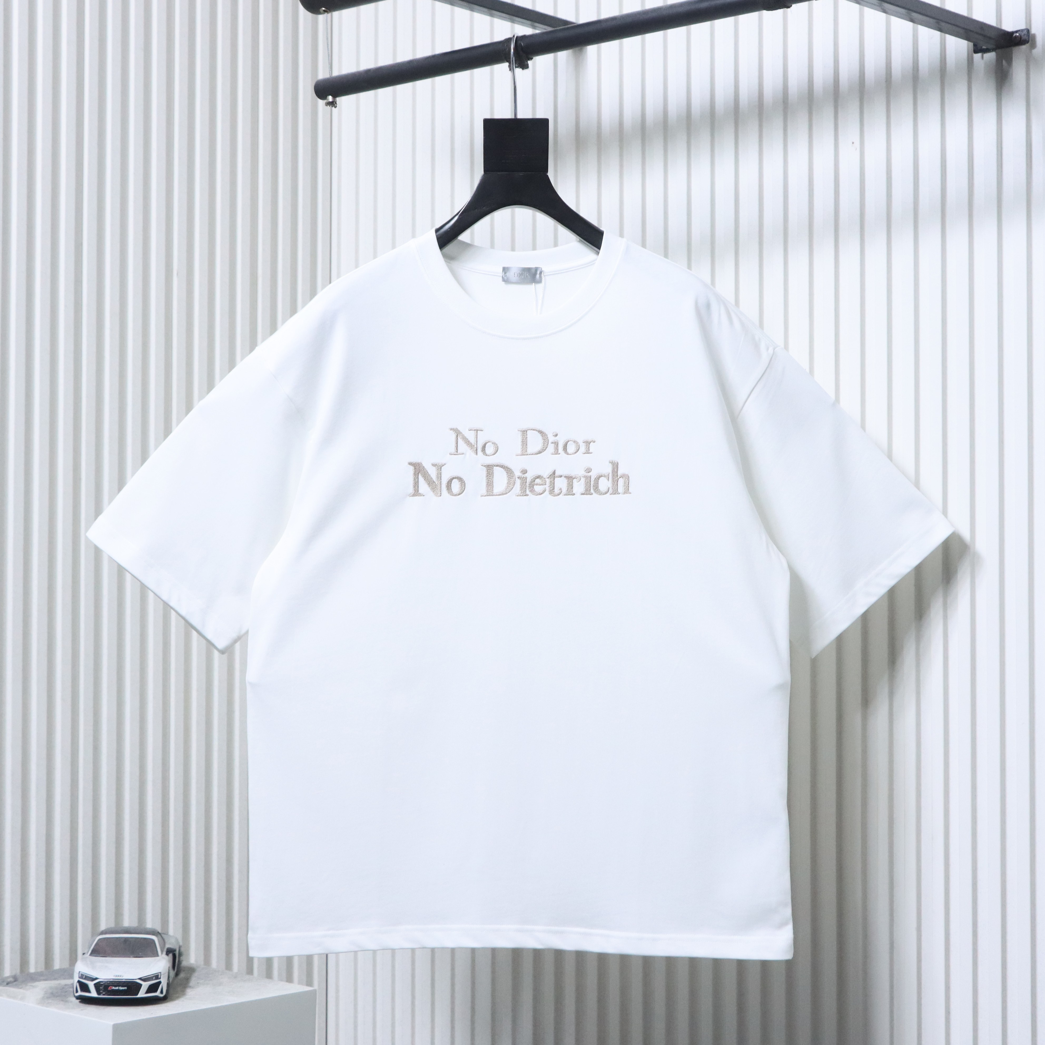 Dior CD Embroidered Letter Logo T-Shirt White H140