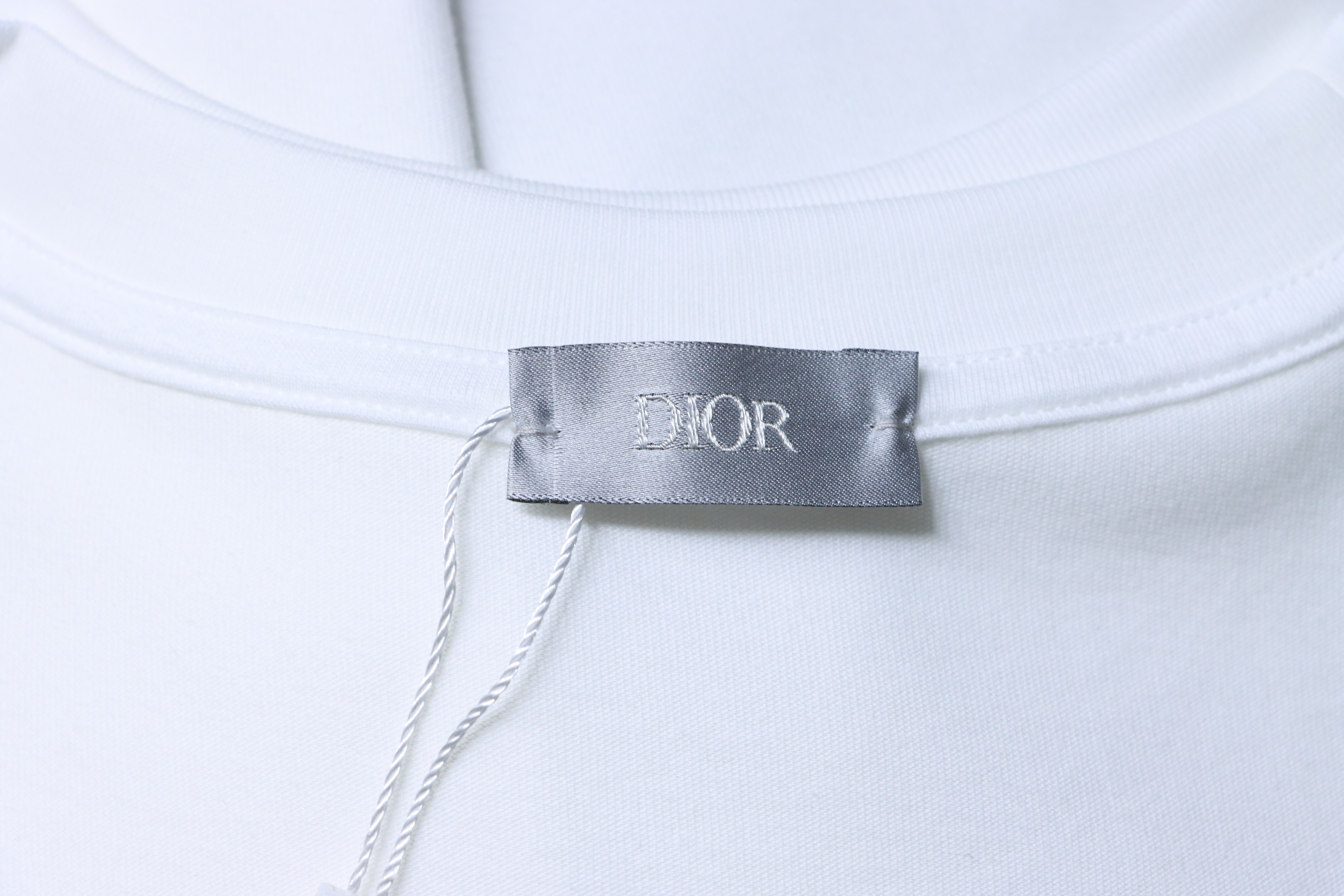Dior CD Embroidered Letter Logo T-Shirt White H140
