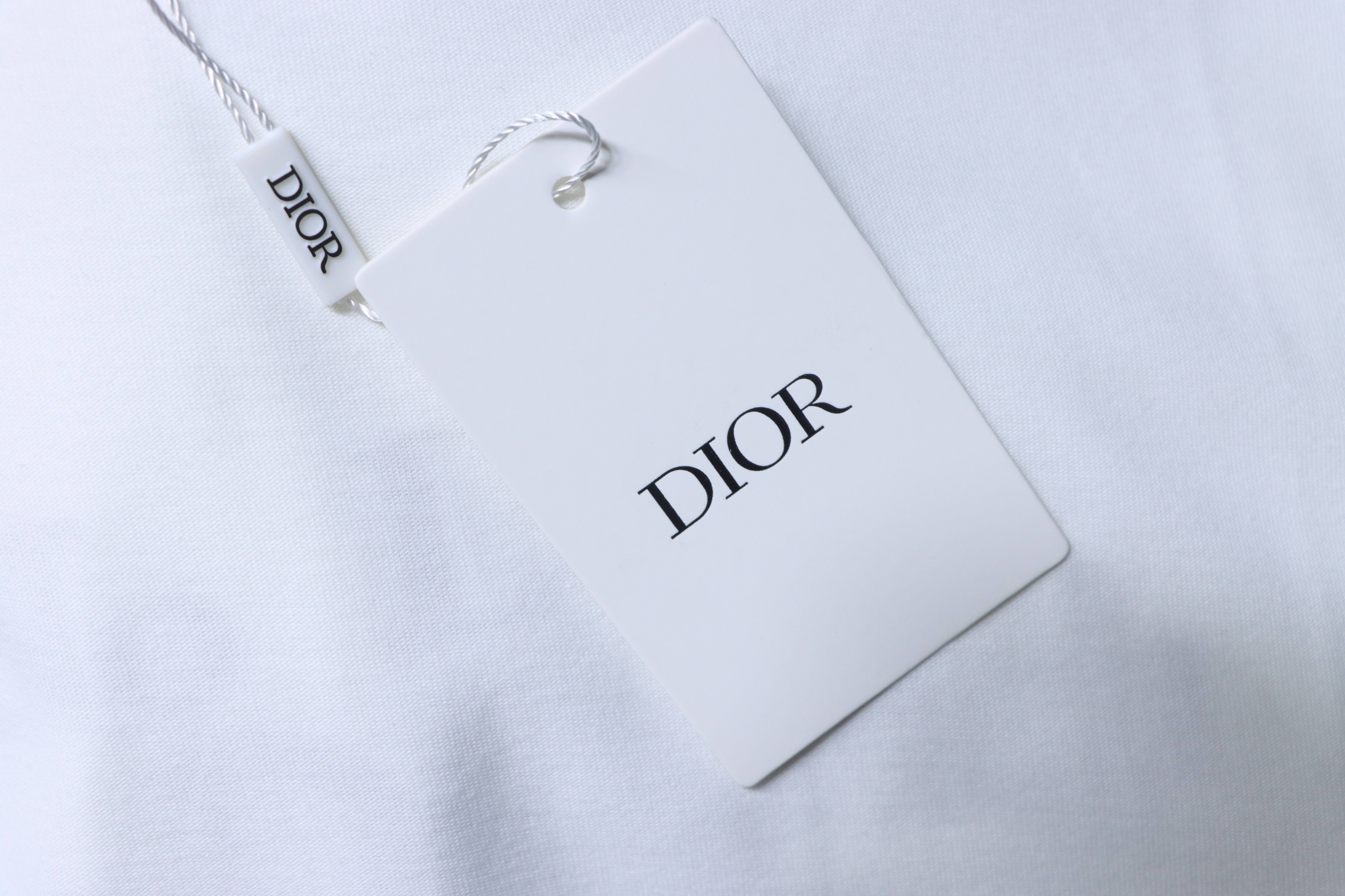 Dior CD Embroidered Letter Logo T-Shirt White H140