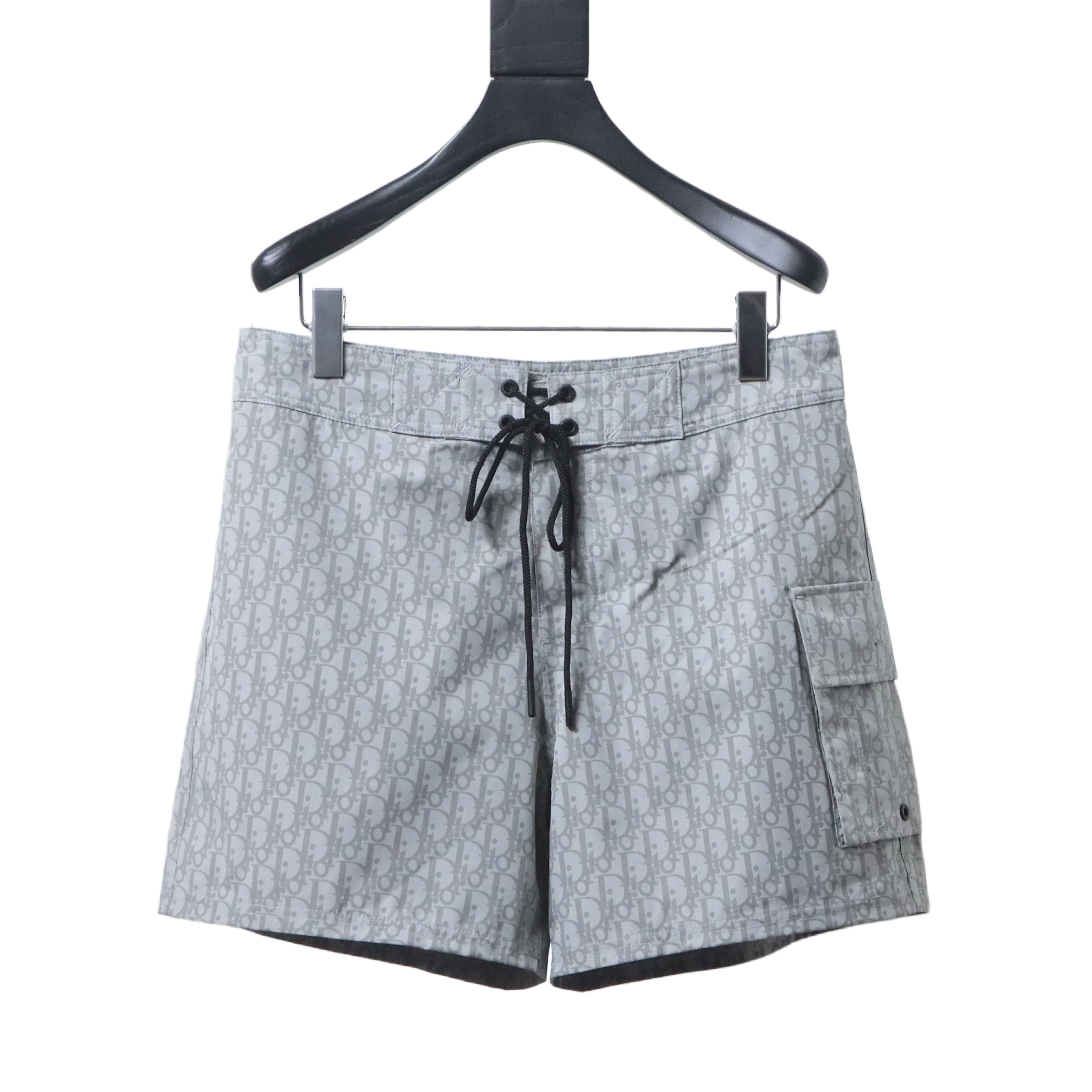Dior CD Monogram Tape Drawstring Shorts Grey H210