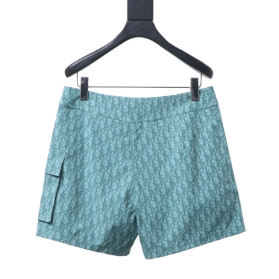 Dior CD Monogram Tape Drawstring Shorts Light Green H210 02