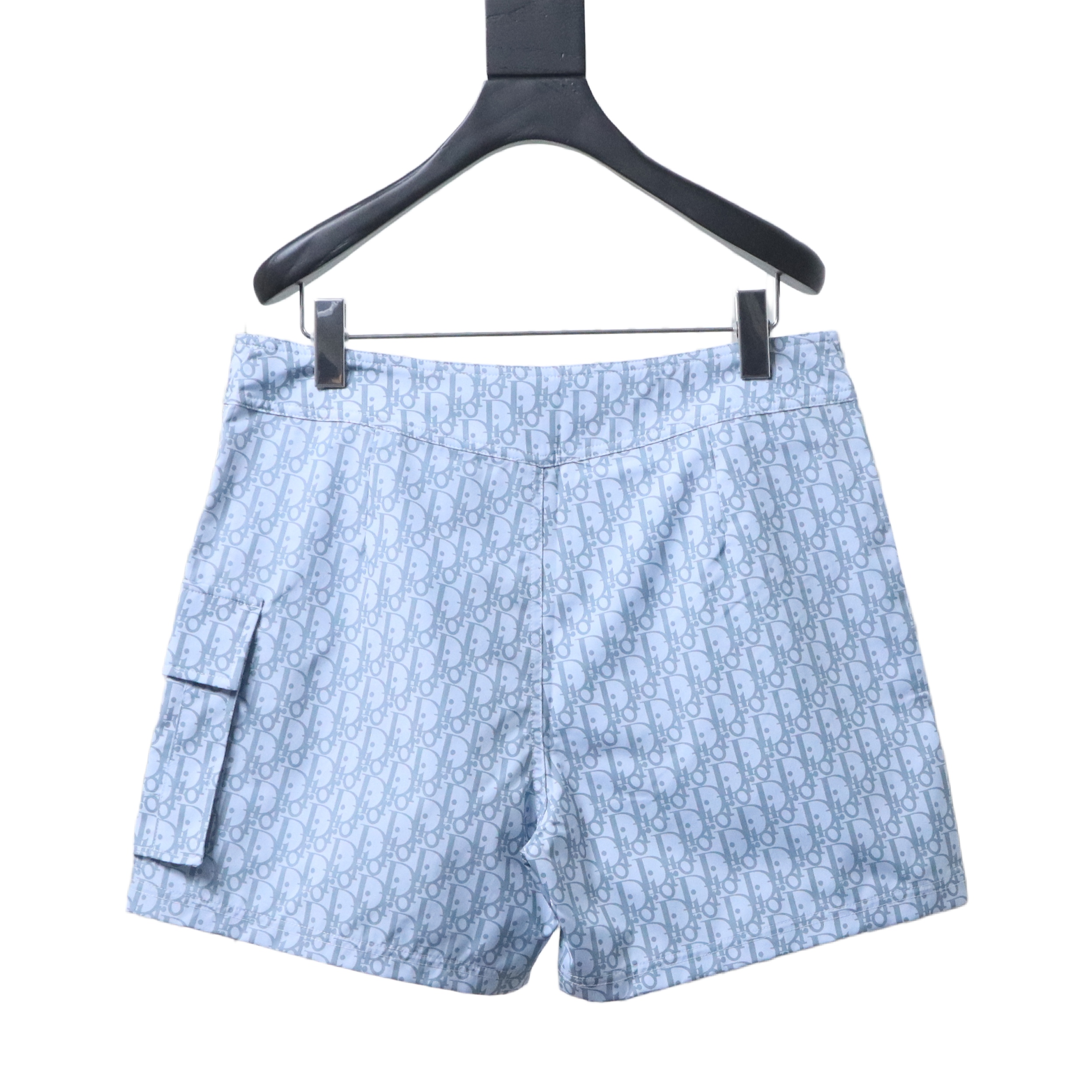 Dior CD Monogram Tape Drawstring Shorts Light Blue H210