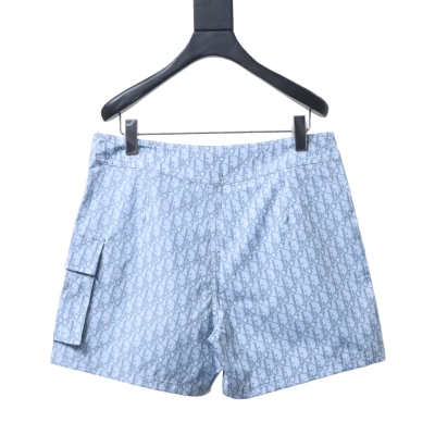 Dior CD Monogram Tape Drawstring Shorts Light Blue H210 02