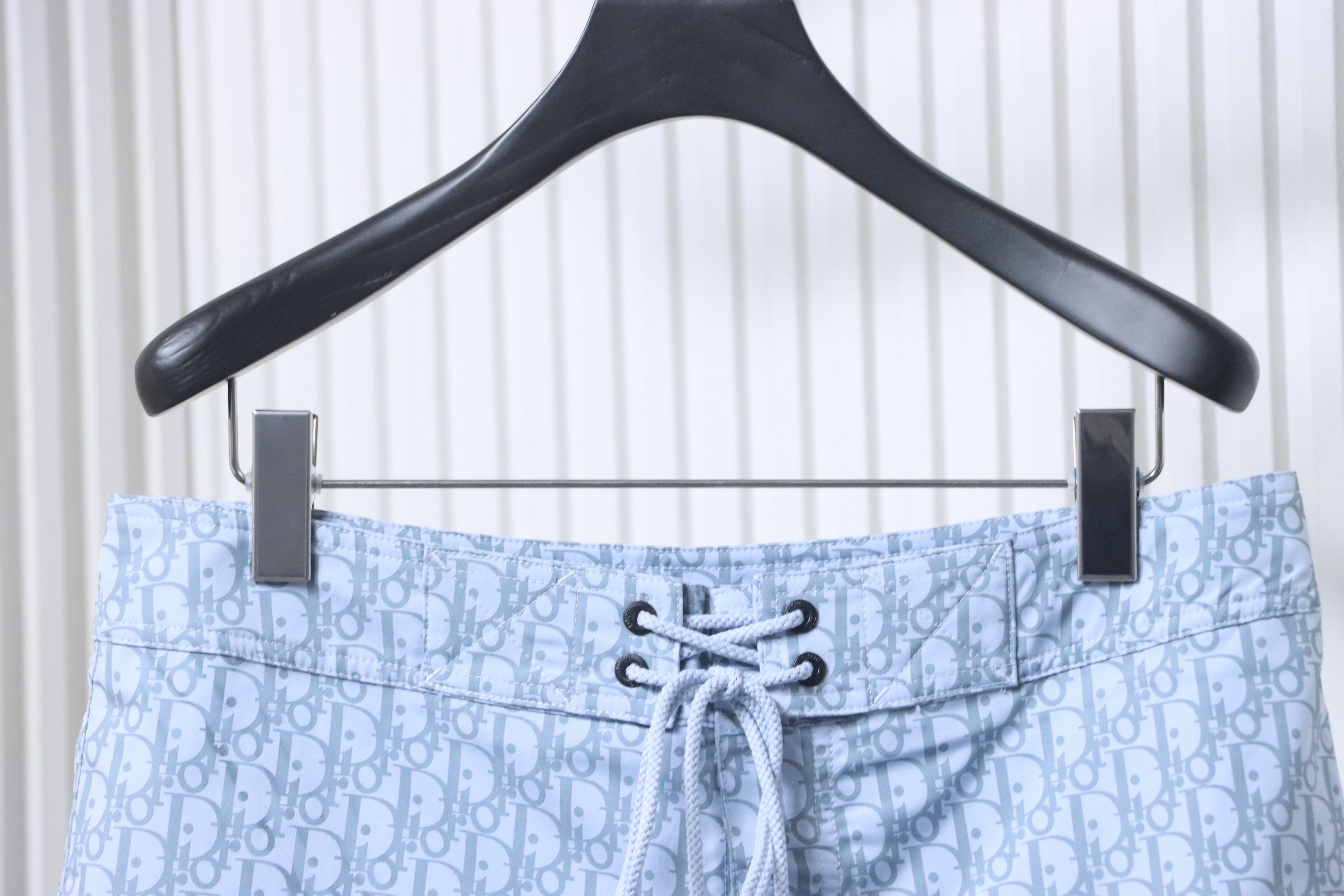 Dior CD Monogram Tape Drawstring Shorts Light Blue H210