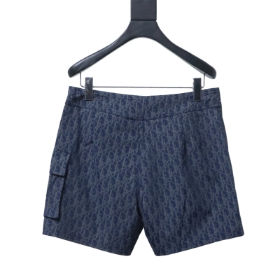 Dior CD Monogram Tape Drawstring Shorts Navy H210 02