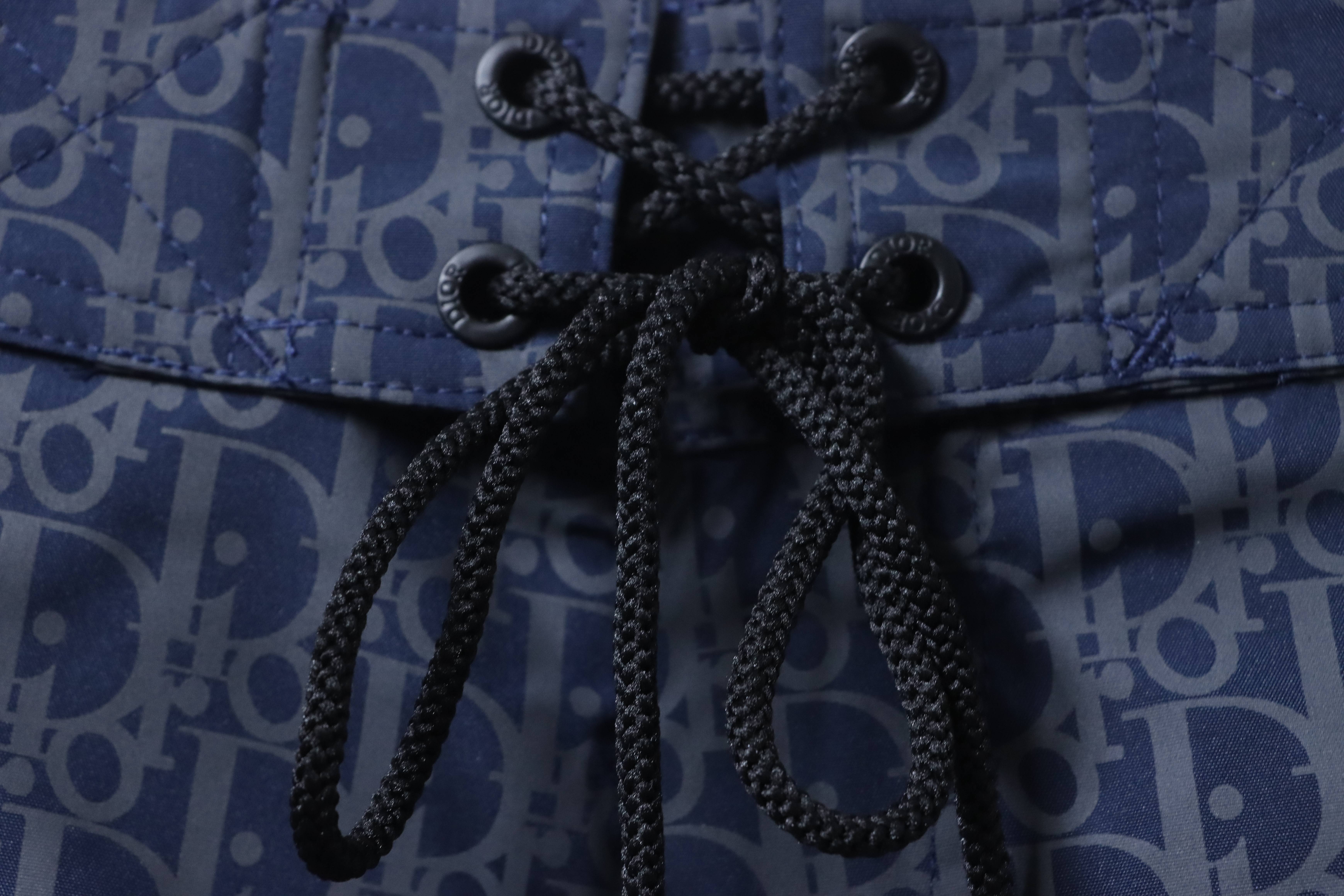Dior CD Monogram Tape Drawstring Shorts Navy H210