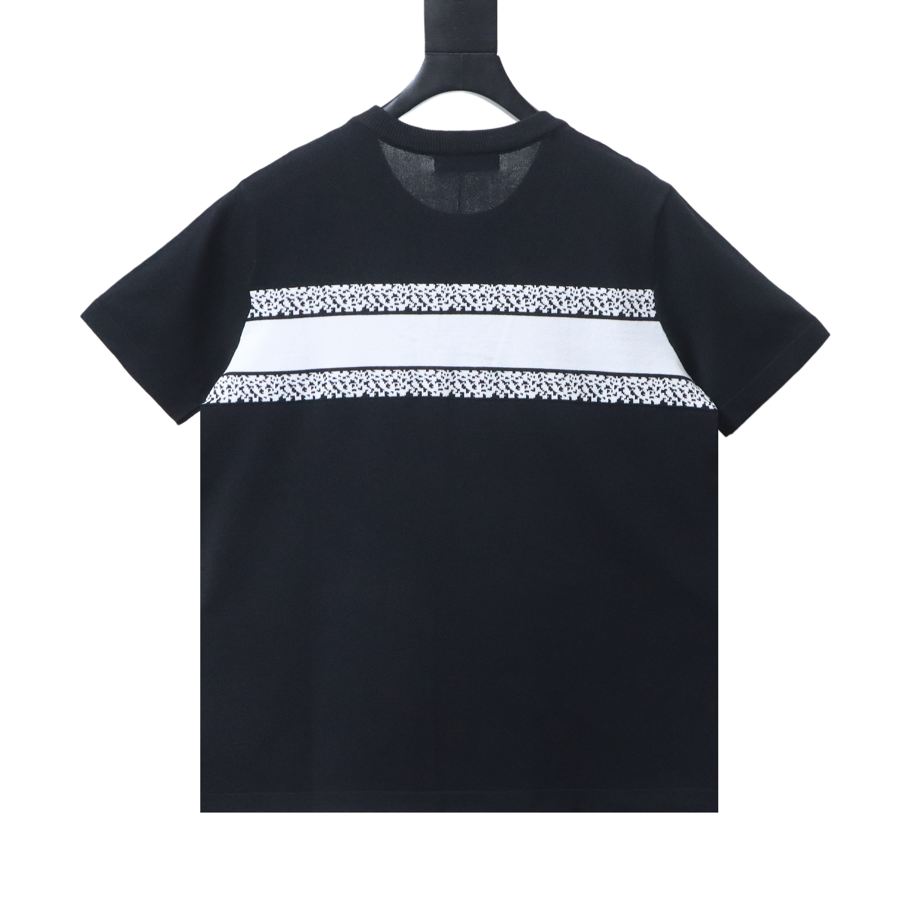 Dior Chest Letter Jacquard Knit T-Shirt Black H170