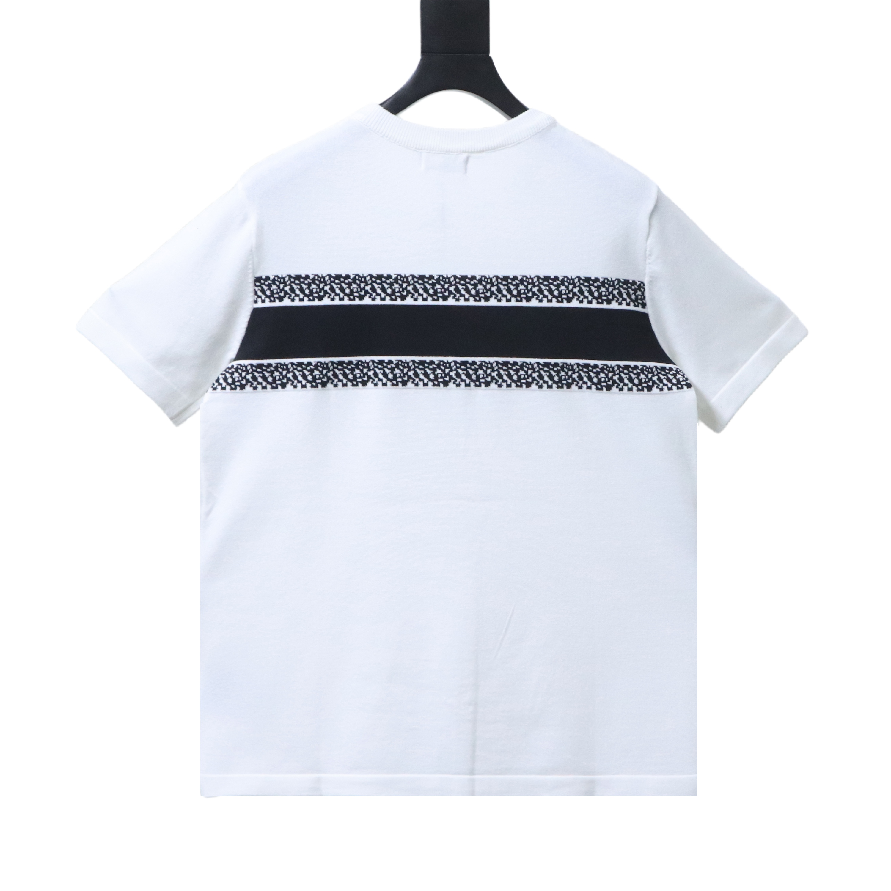 Dior Chest Letter Jacquard Knit T-Shirt White H170