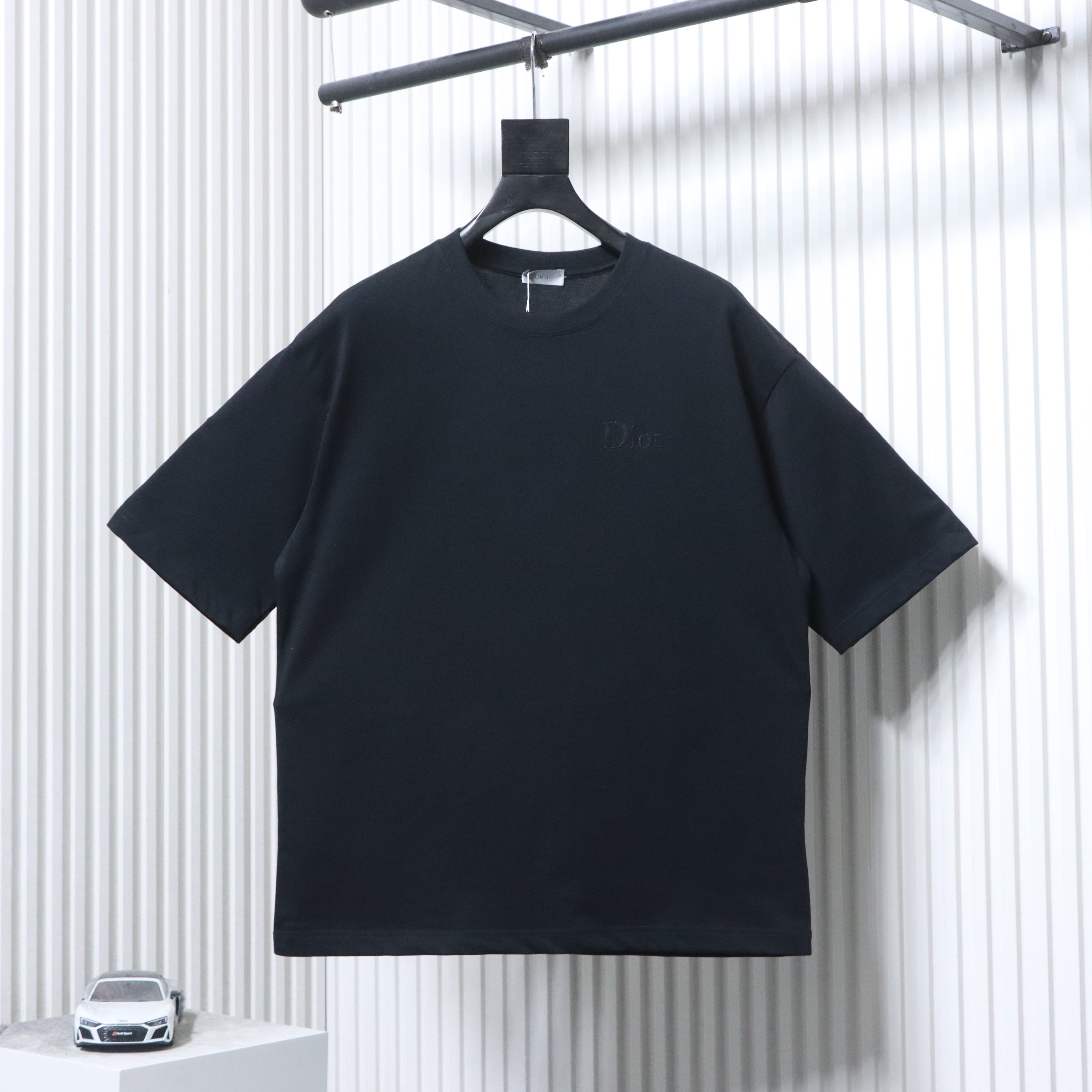Dior Classic Embroidered Letter Small Logo T-Shirt Black H130