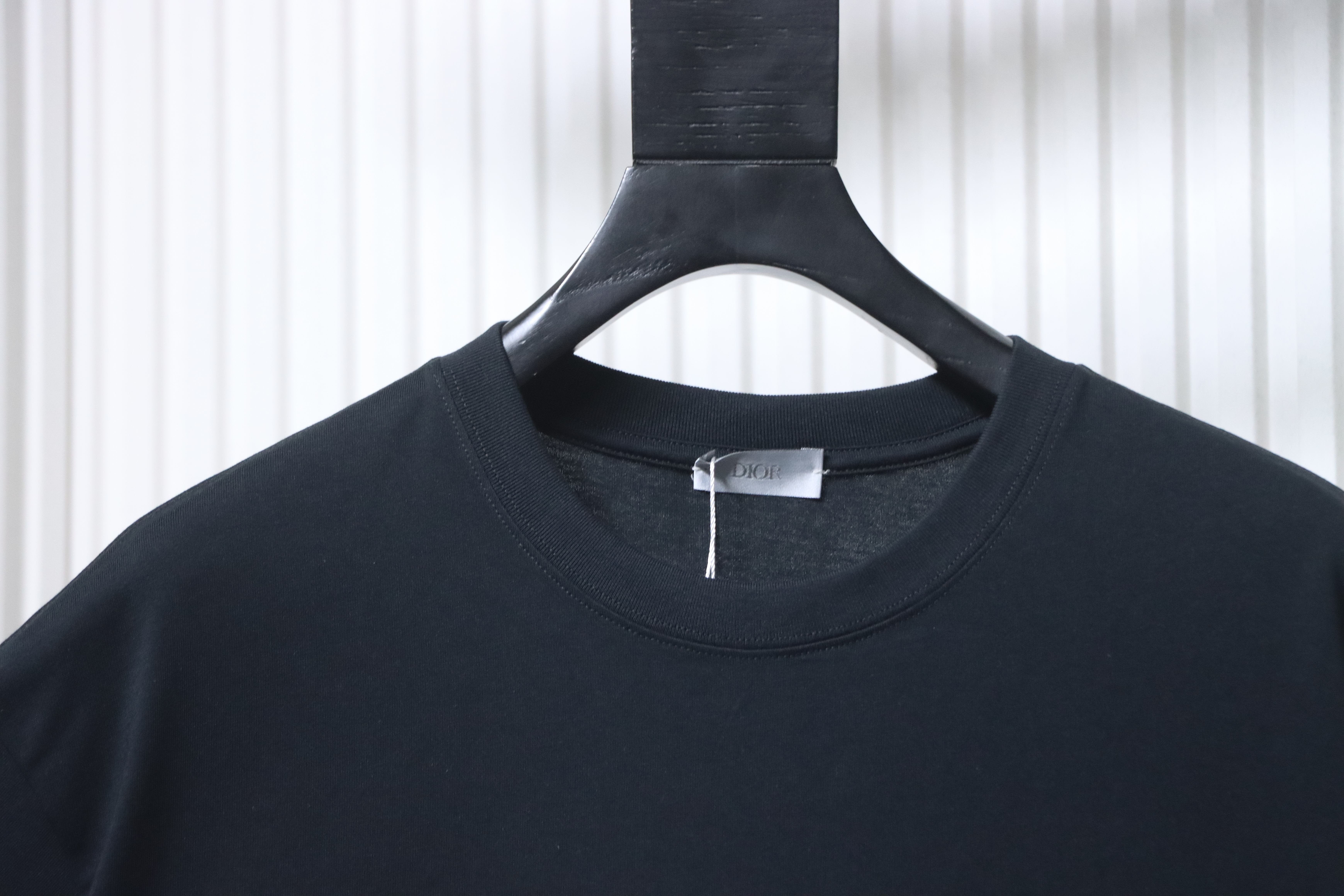 Dior Classic Embroidered Letter Small Logo T-Shirt Black H130