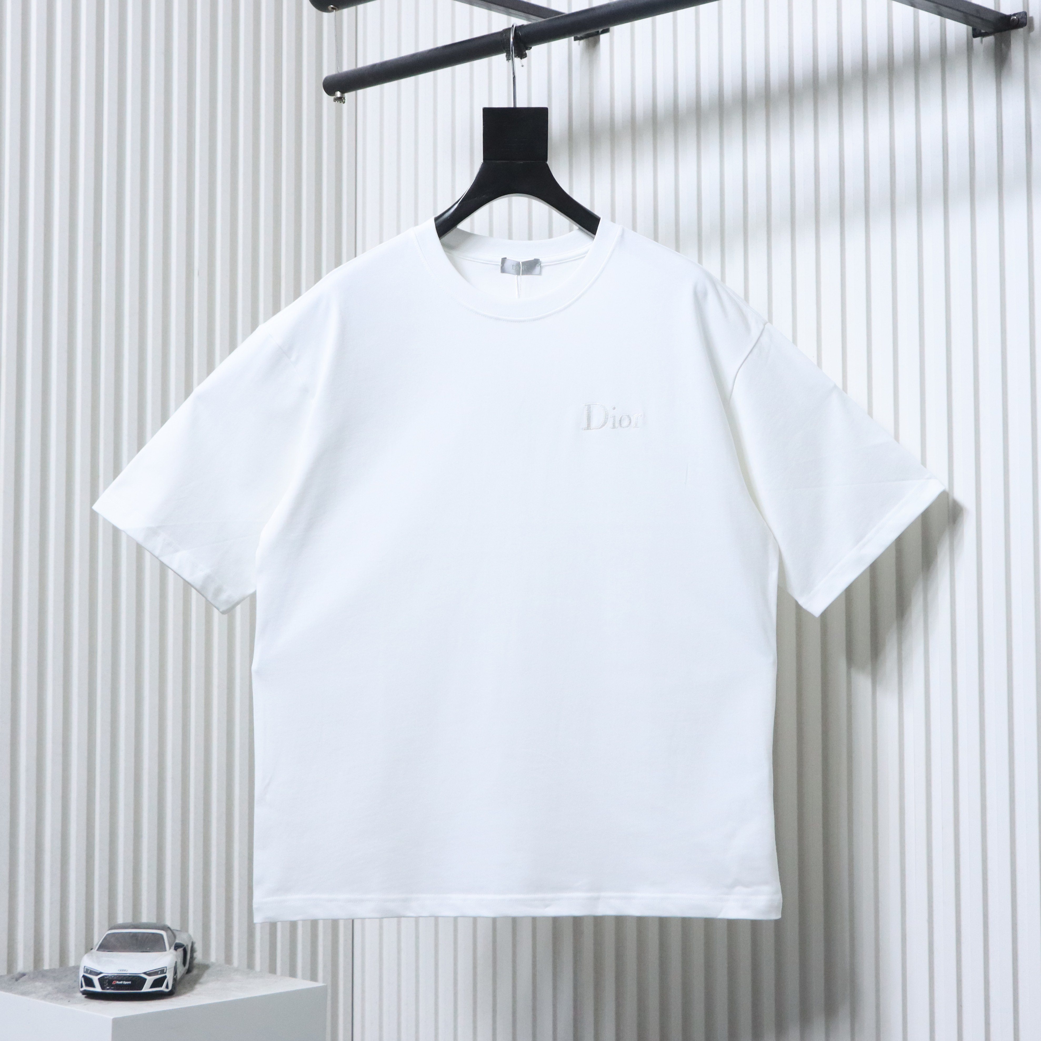 Dior Classic Embroidered Letter Small Logo T-Shirt White H130