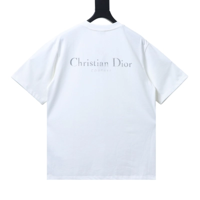 Dior Classic Front Back Letter T-Shirt White H140 01