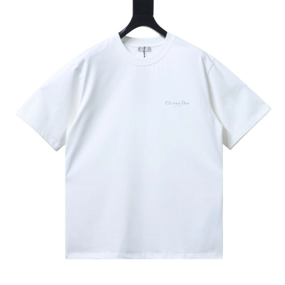 Dior Classic Front Back Letter T-Shirt White H140 02