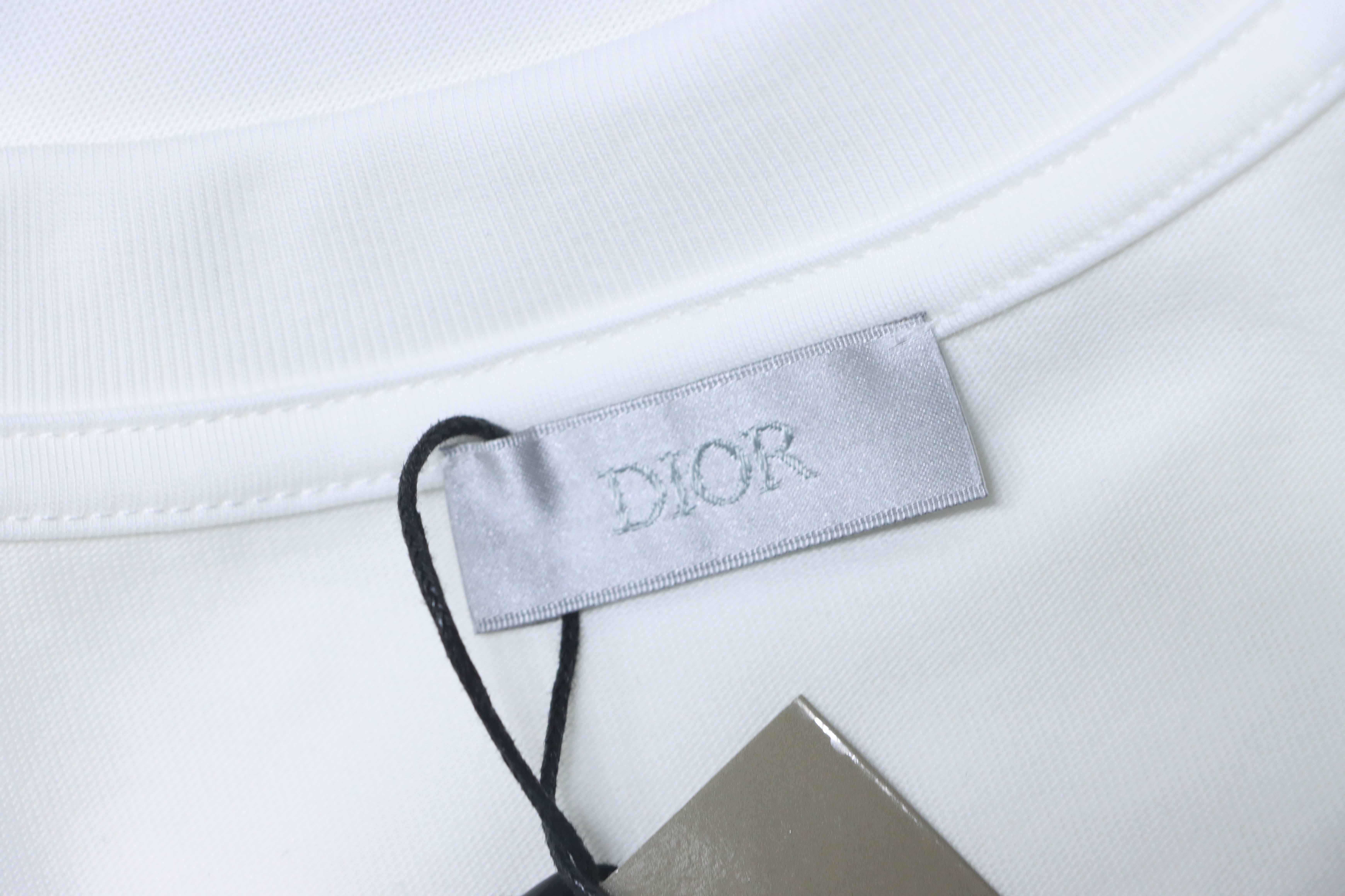 Dior Classic Front Back Letter T-Shirt White H140
