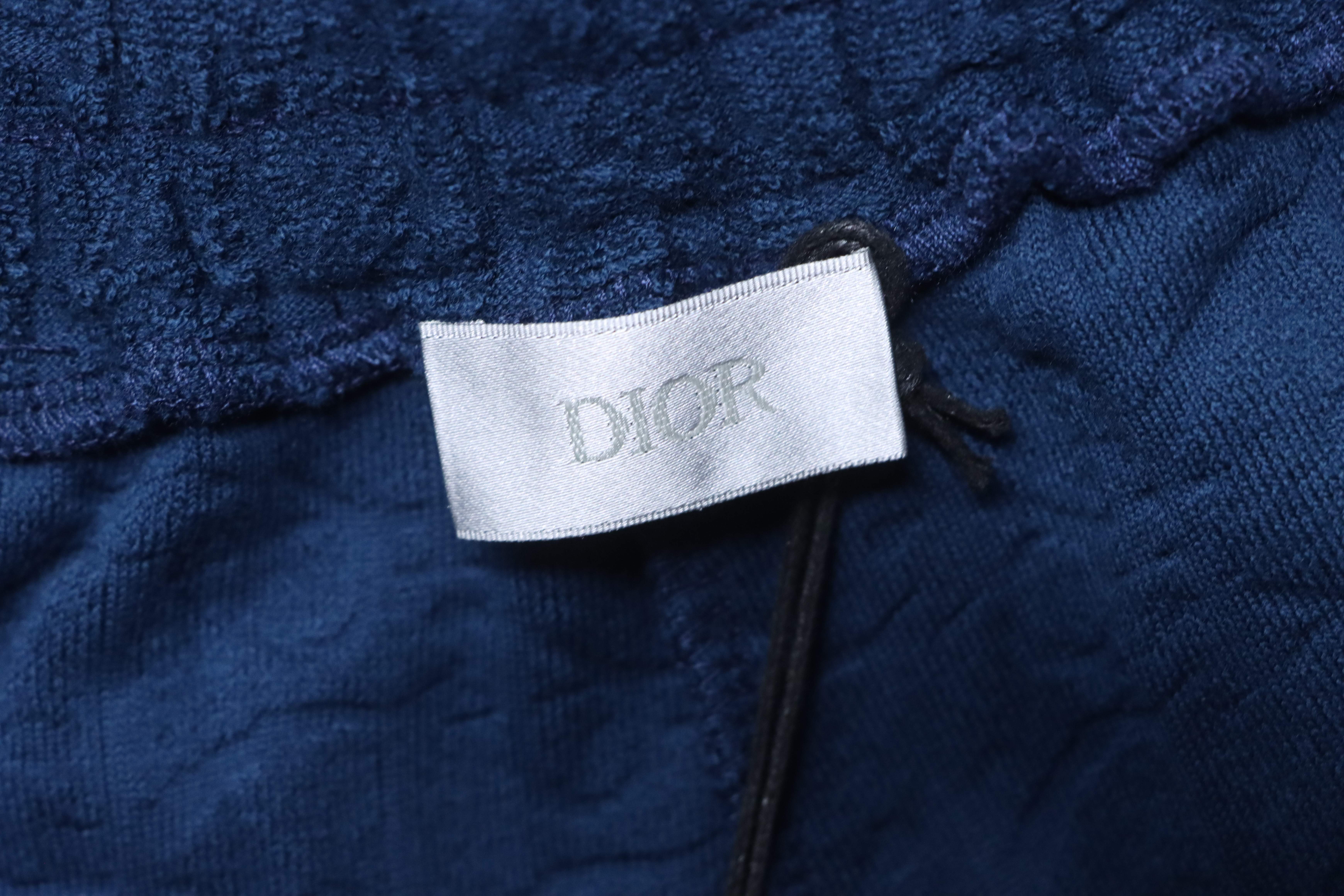 Dior Classic Monogram Dark Pattern Towel Shorts Navy H220