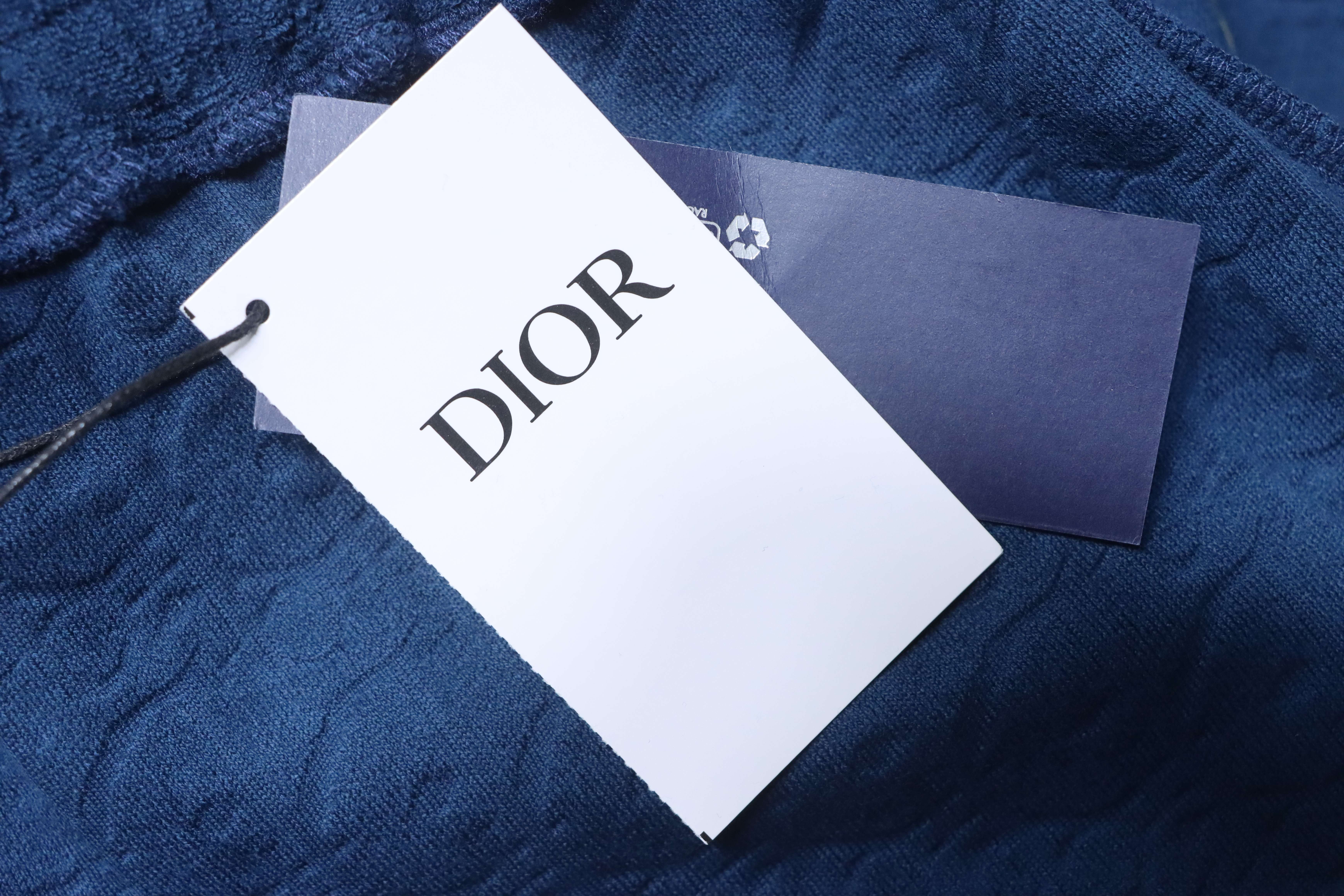 Dior Classic Monogram Dark Pattern Towel Shorts Navy H220