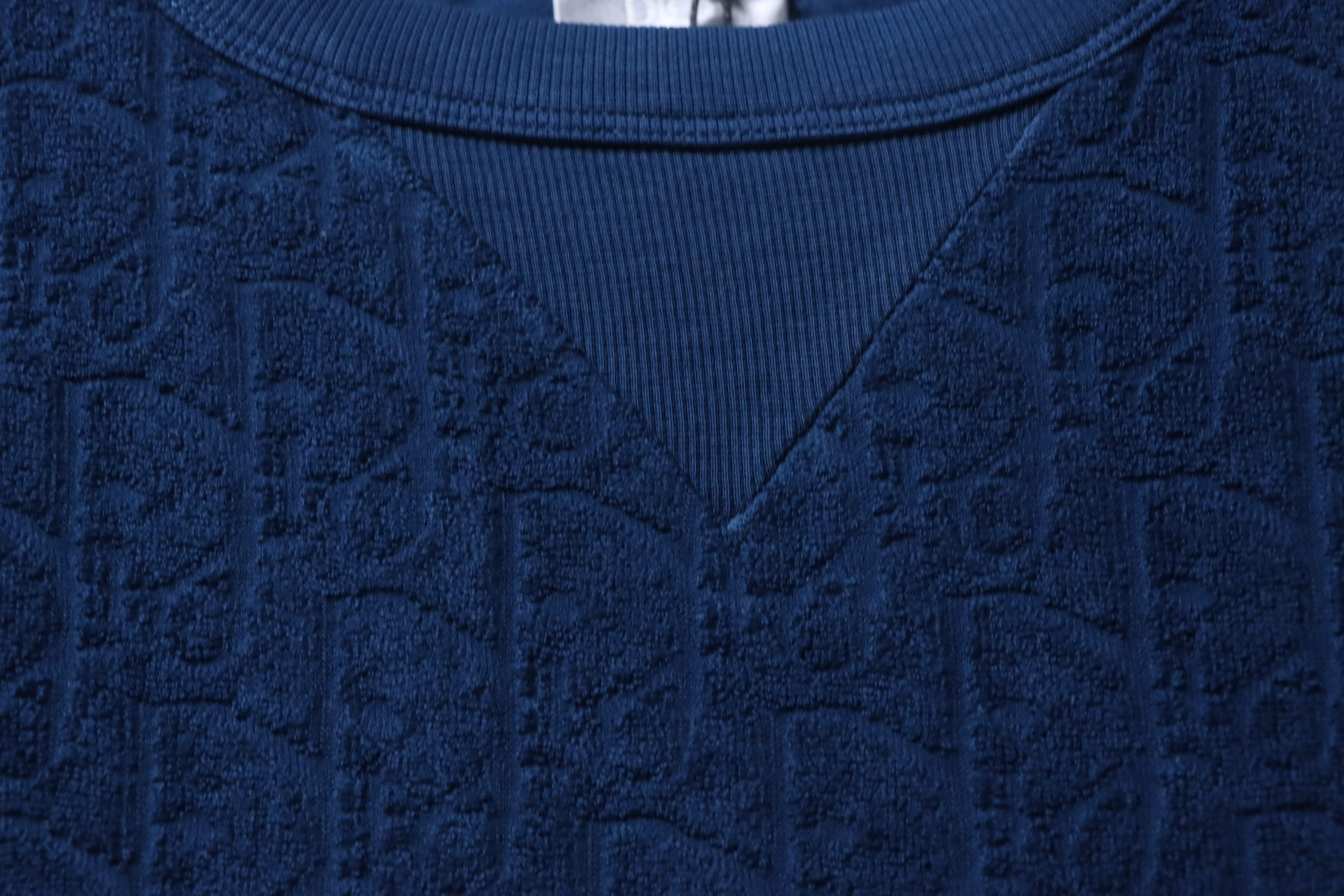 Dior Classic Monogram Dark Pattern Towel T-Shirt Navy H170