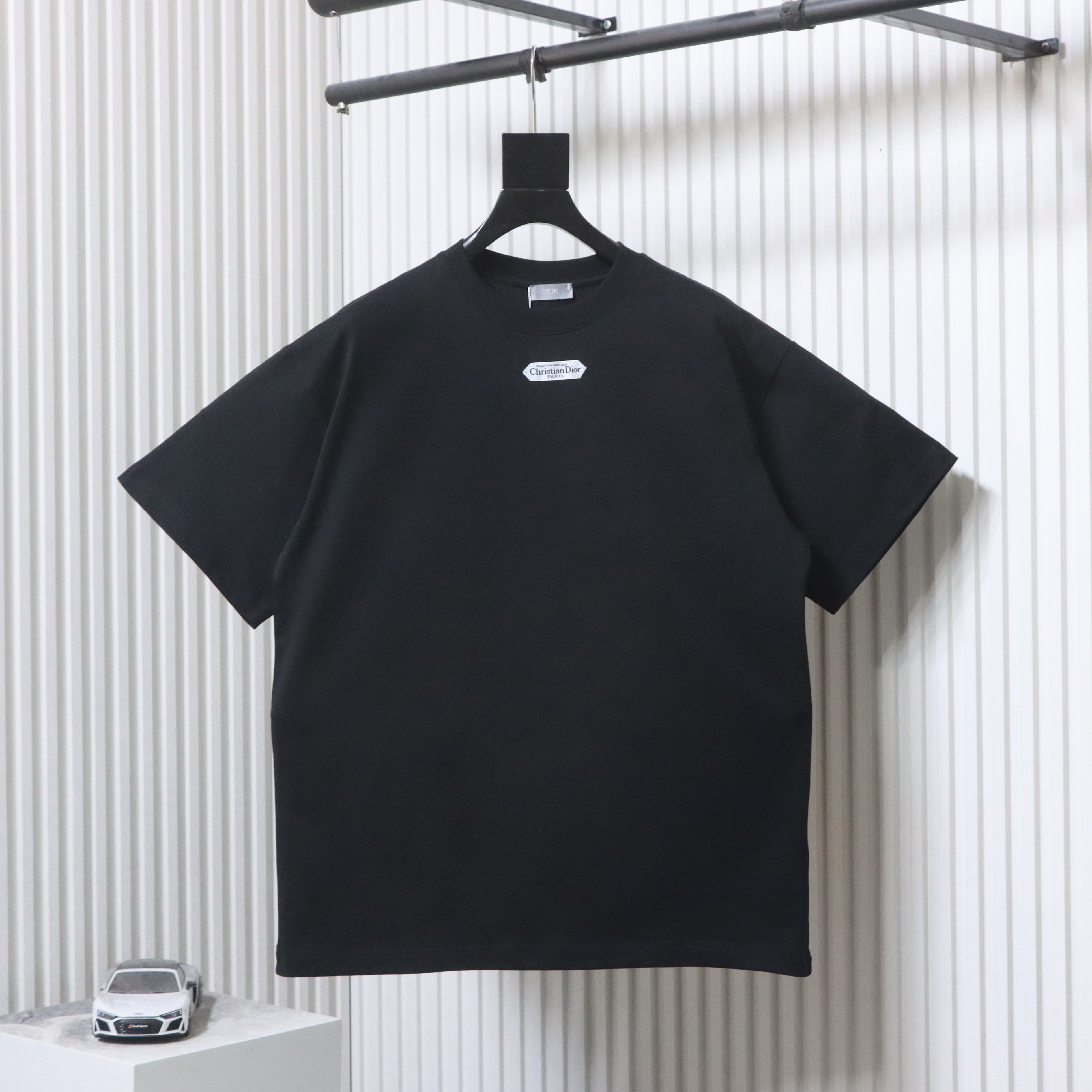 Dior Collar Label Letter T-Shirt Black H140