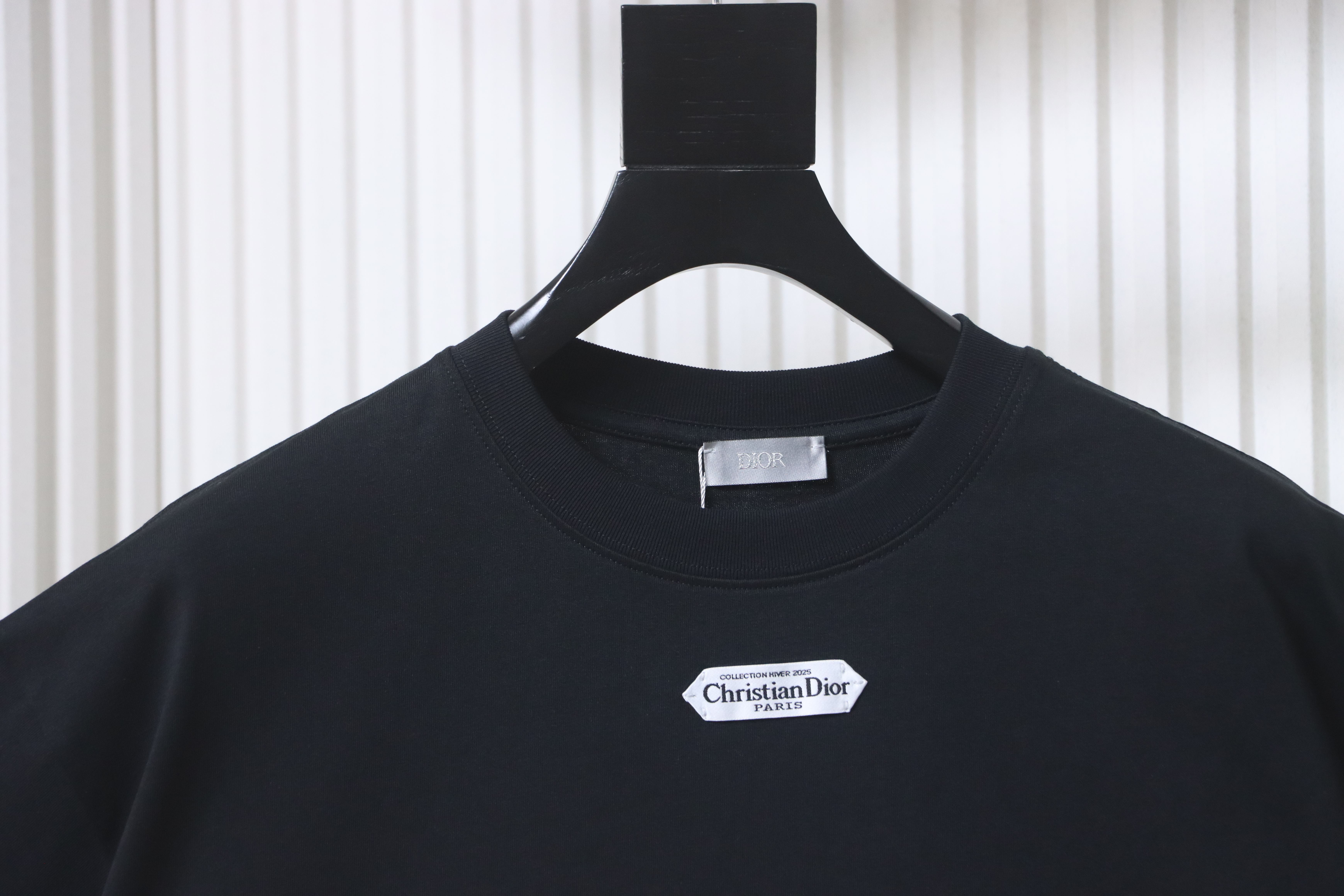 Dior Collar Label Letter T-Shirt Black H140