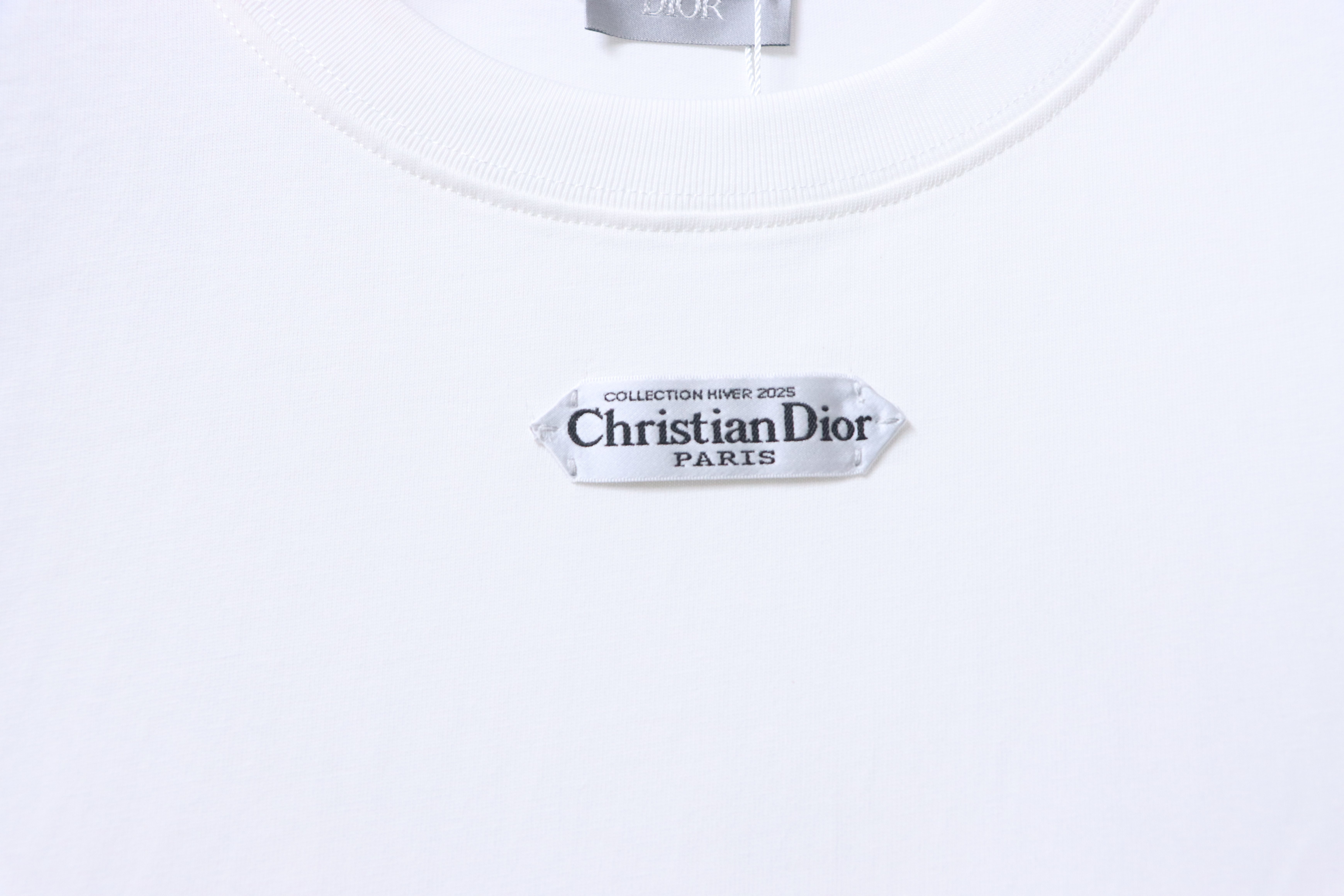Dior Collar Label Letter T-Shirt White H140