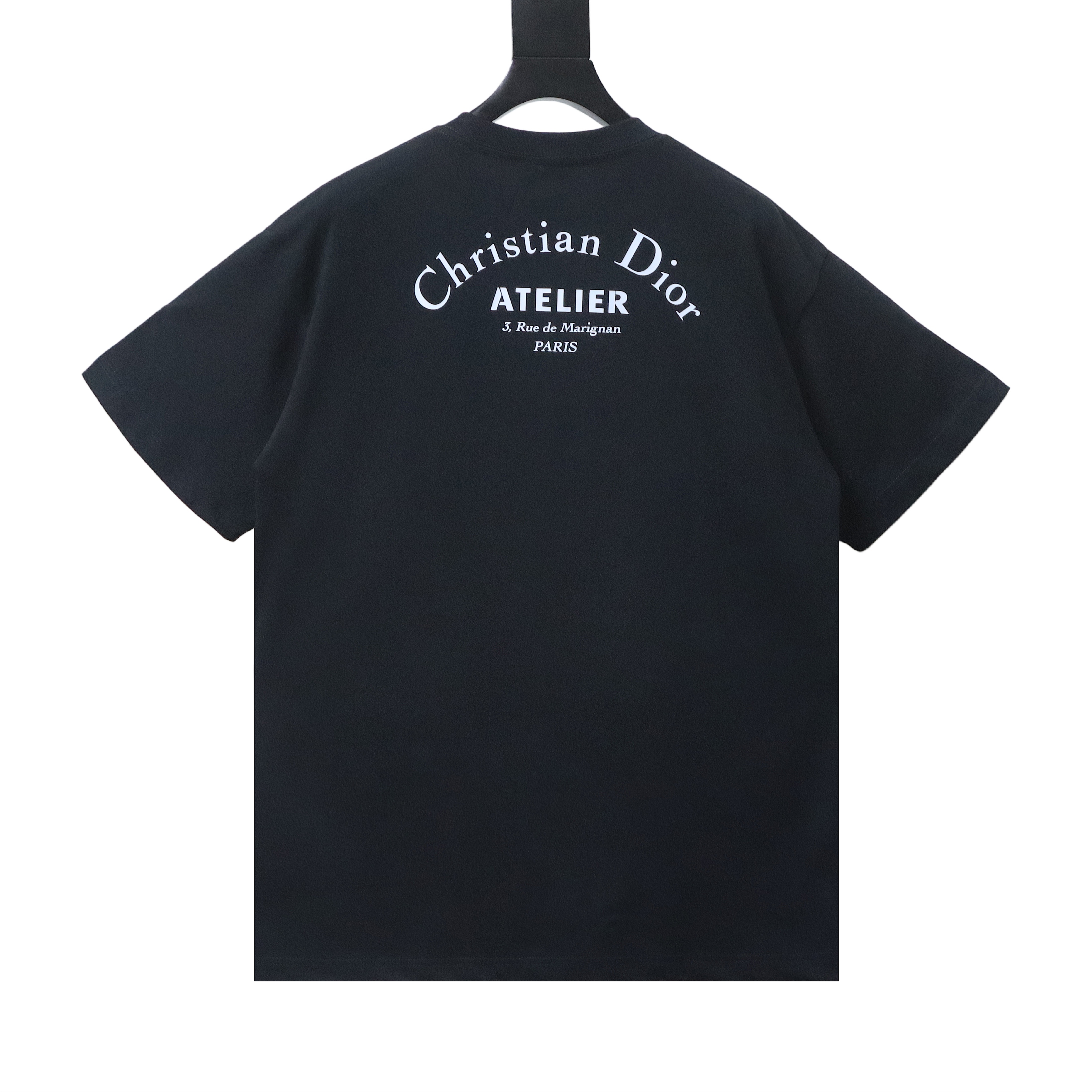 Dior Curved Letter Logo Print T-Shirt Black H130