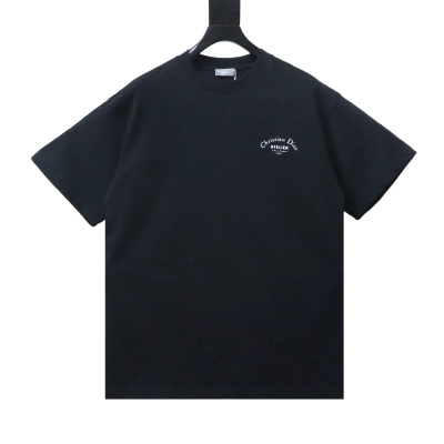 Dior Curved Letter Logo Print T-Shirt Black H130 02