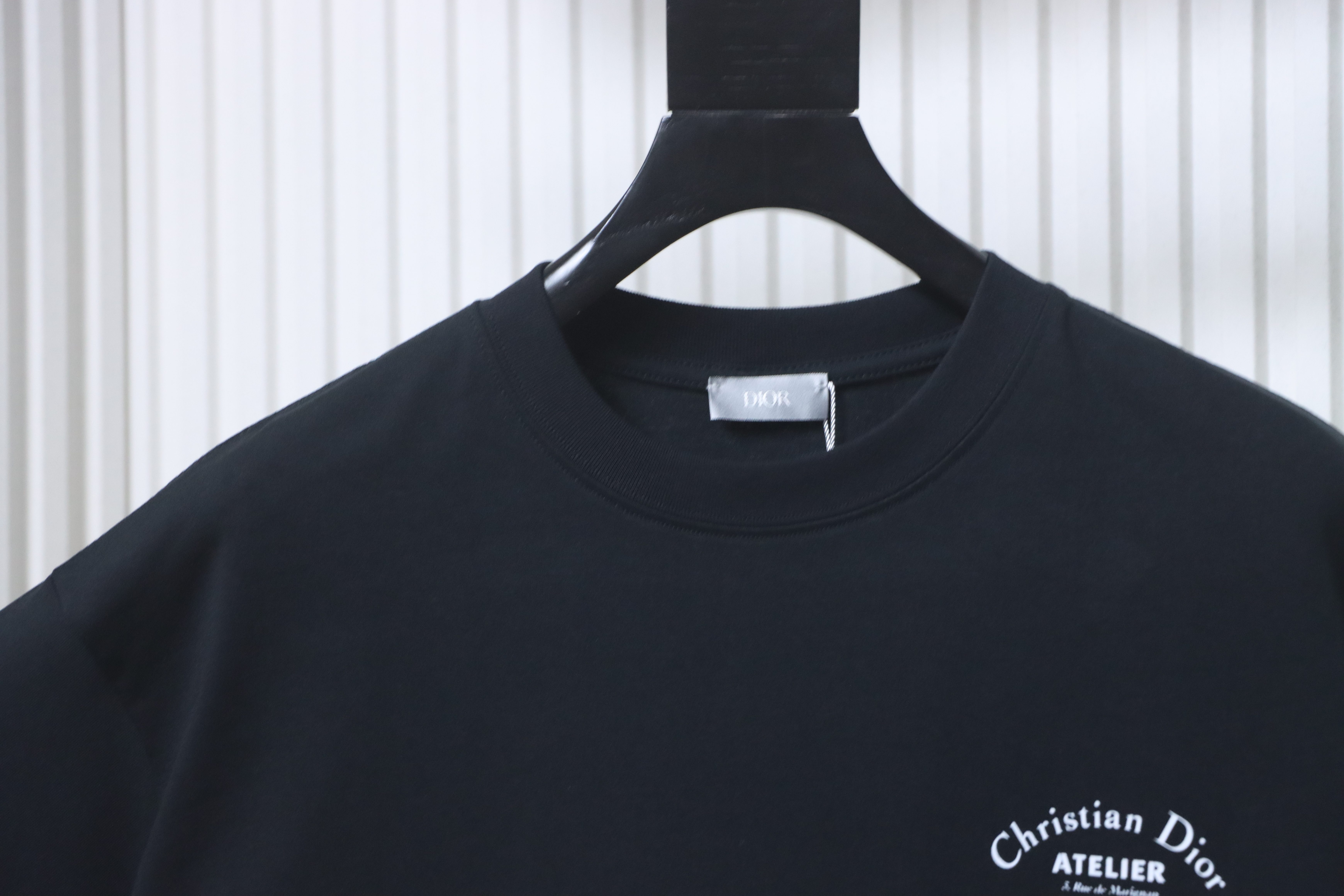 Dior Curved Letter Logo Print T-Shirt Black H130