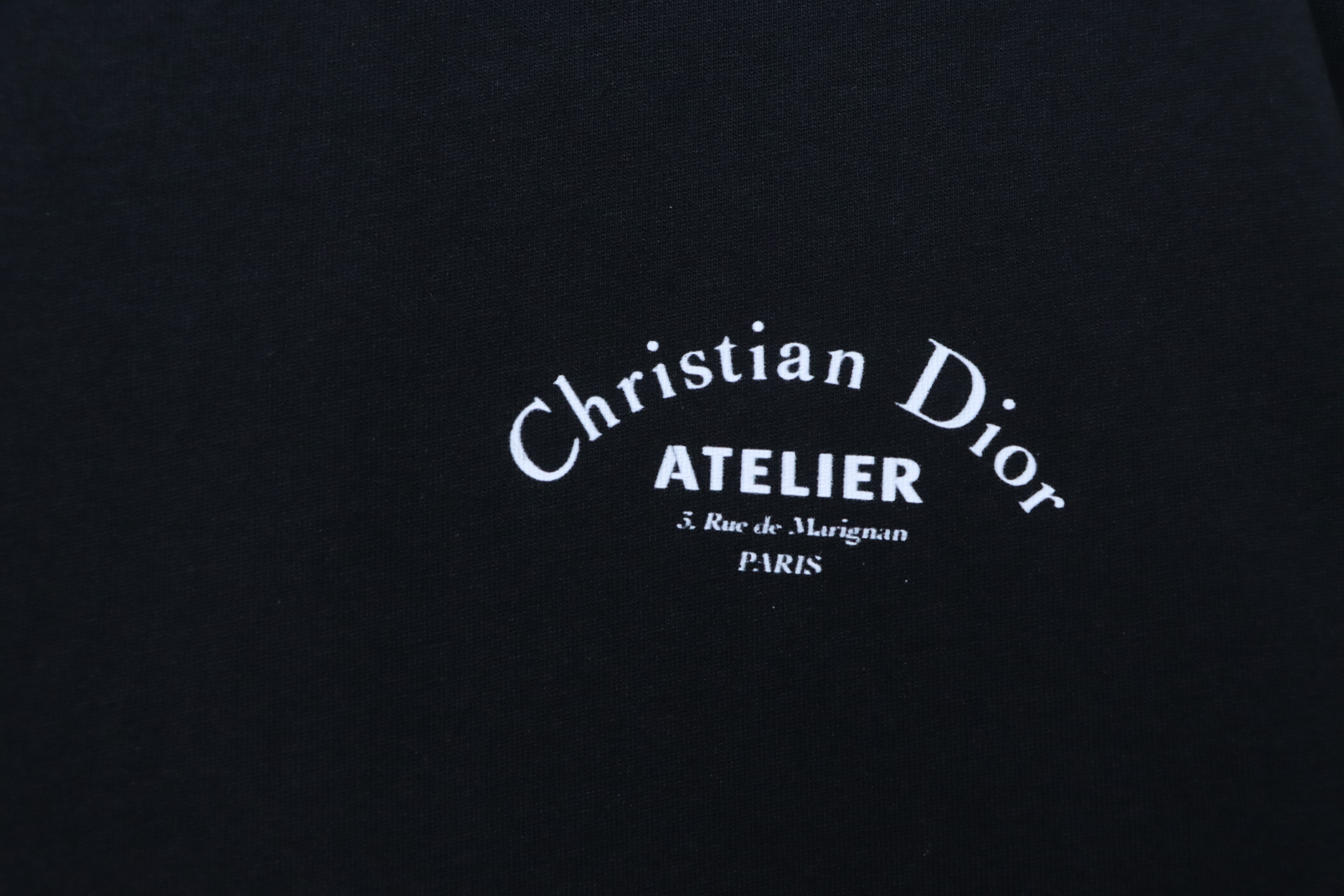 Dior Curved Letter Logo Print T-Shirt Black H130