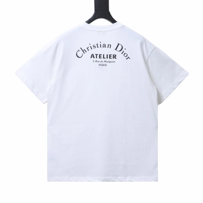 Dior Curved Letter Logo Print T-Shirt White H130 01