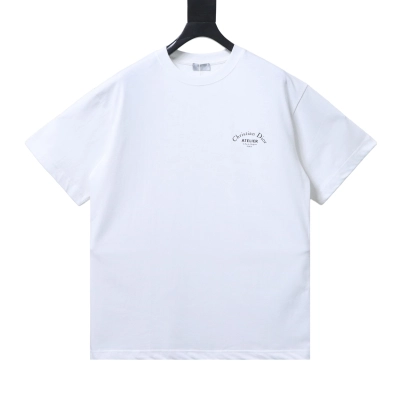 Dior Curved Letter Logo Print T-Shirt White H130 02