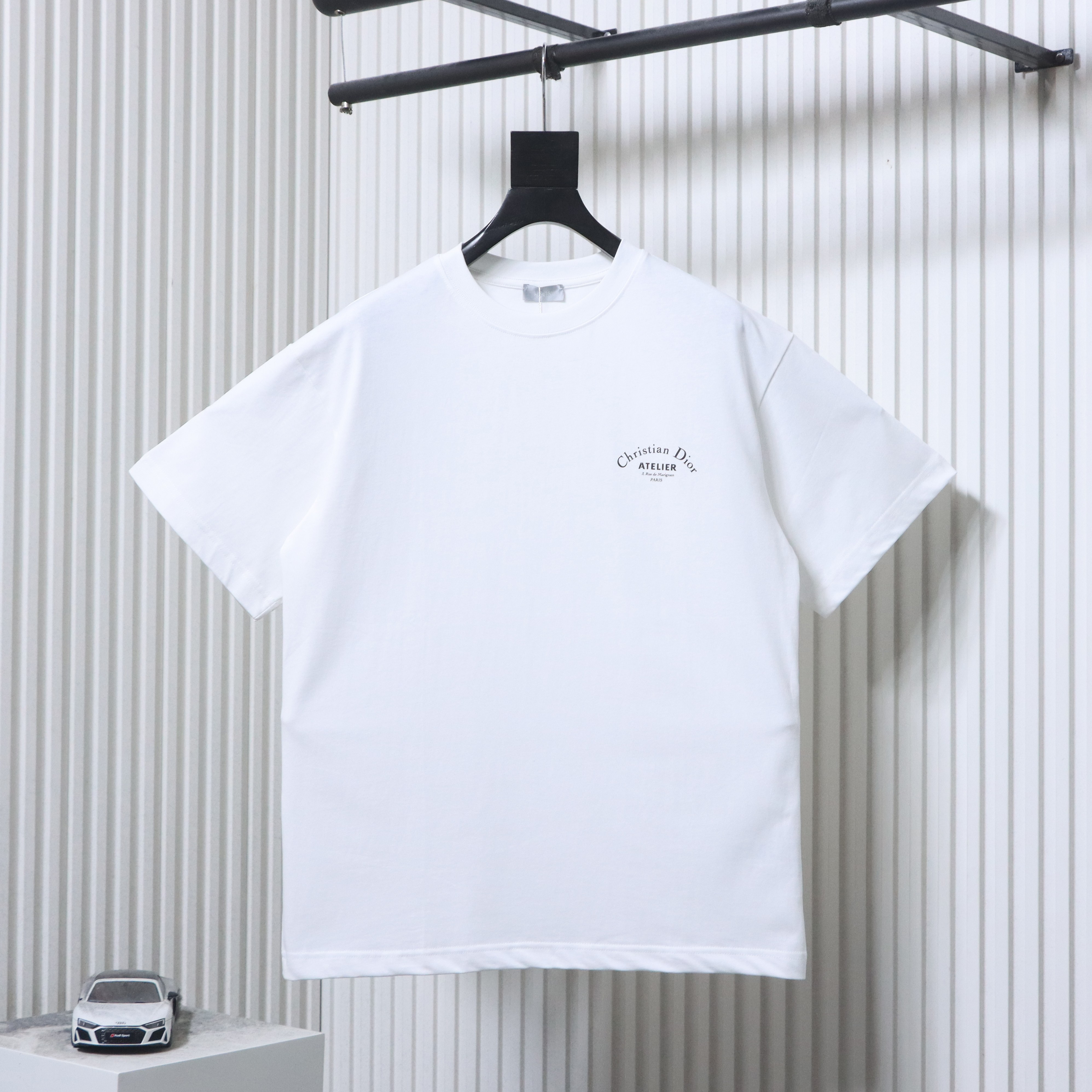 Dior Curved Letter Logo Print T-Shirt White H130