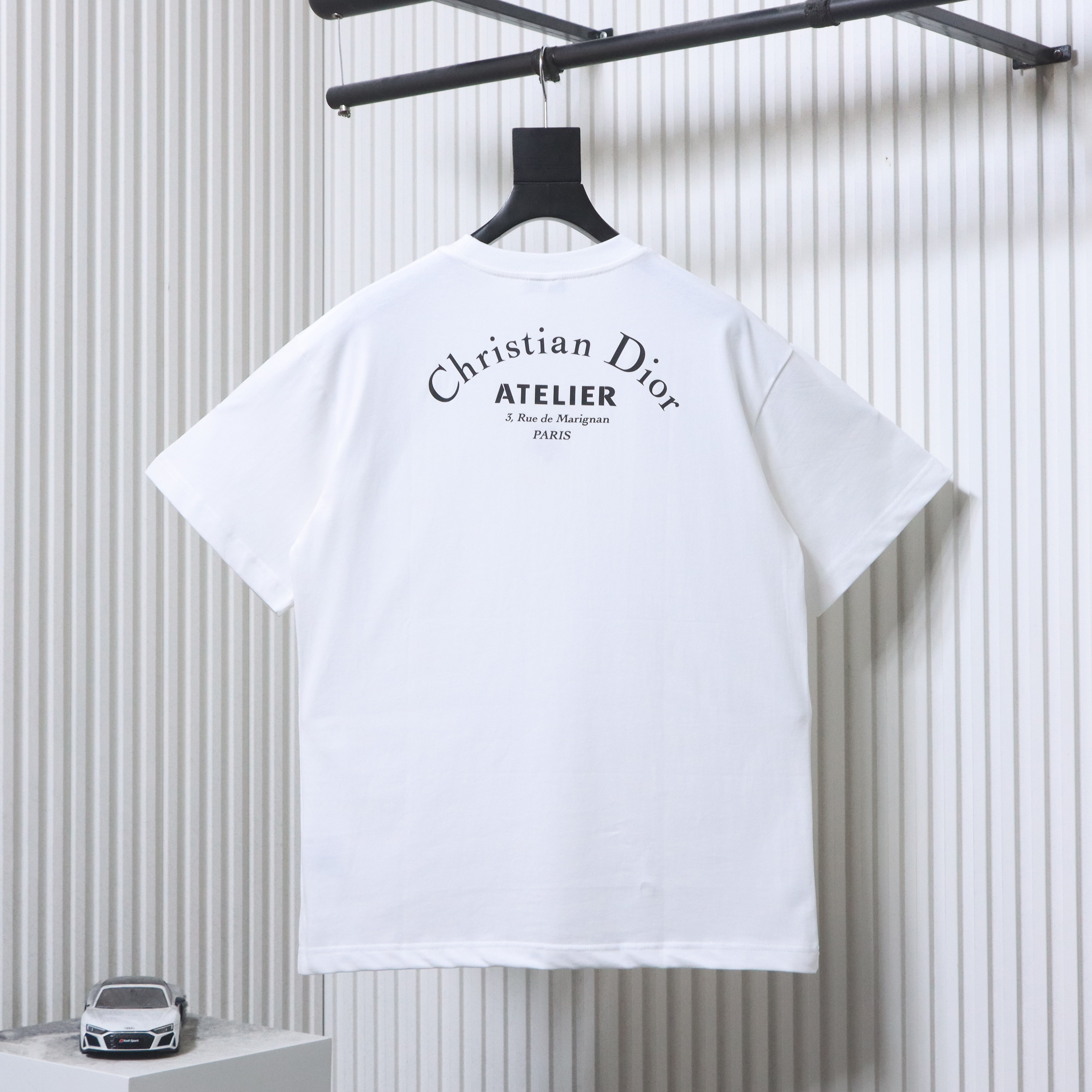 Dior Curved Letter Logo Print T-Shirt White H130
