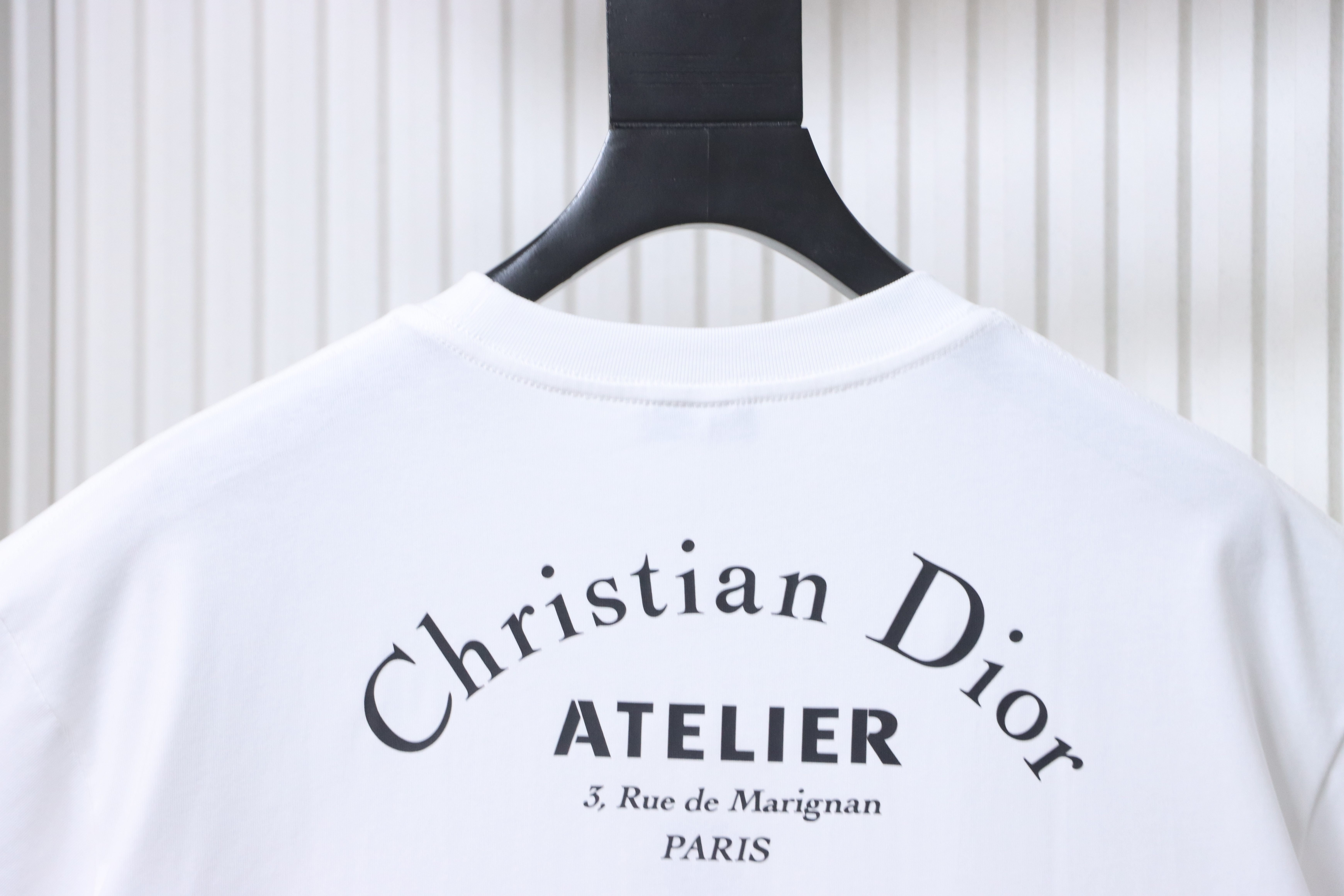 Dior Curved Letter Logo Print T-Shirt White H130